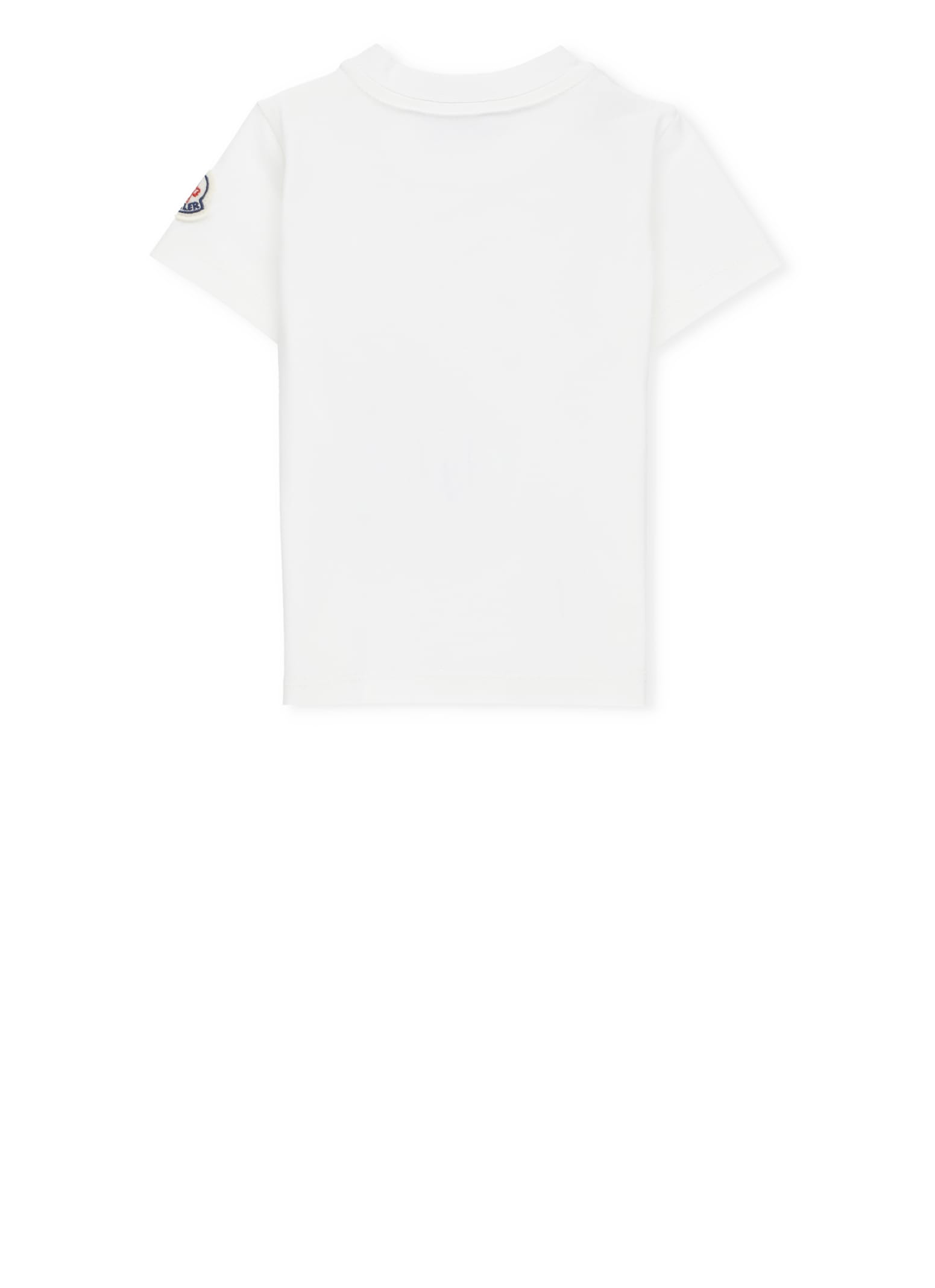 Shop Moncler Logoed T-shirt In Ivory