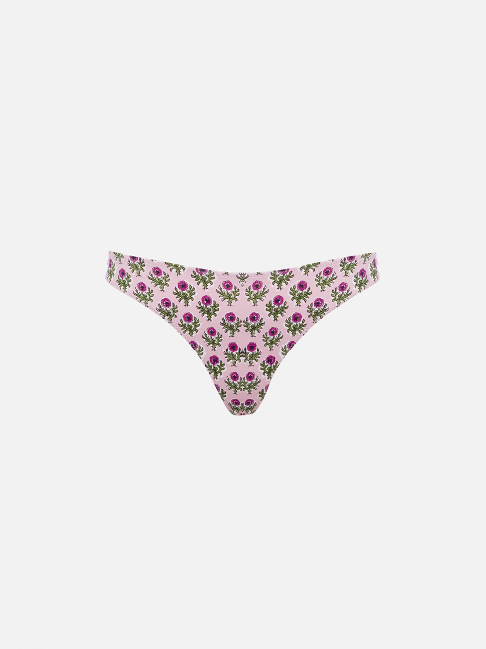 Mc2 Saint Barth Woman Pink Flower Classic Swim Briefs Lido In Pink