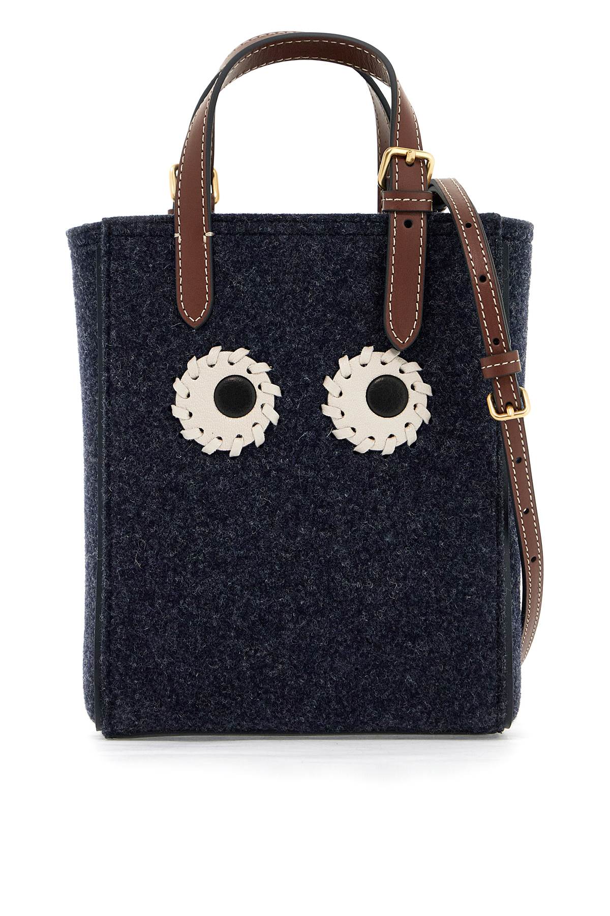 Mini Felt Tote Bag With Eyes Design