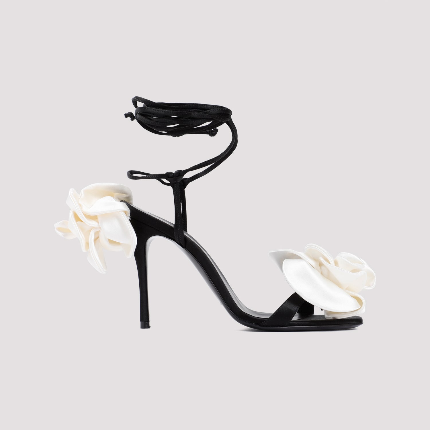 Shop Magda Butrym Flower Sandals In Black