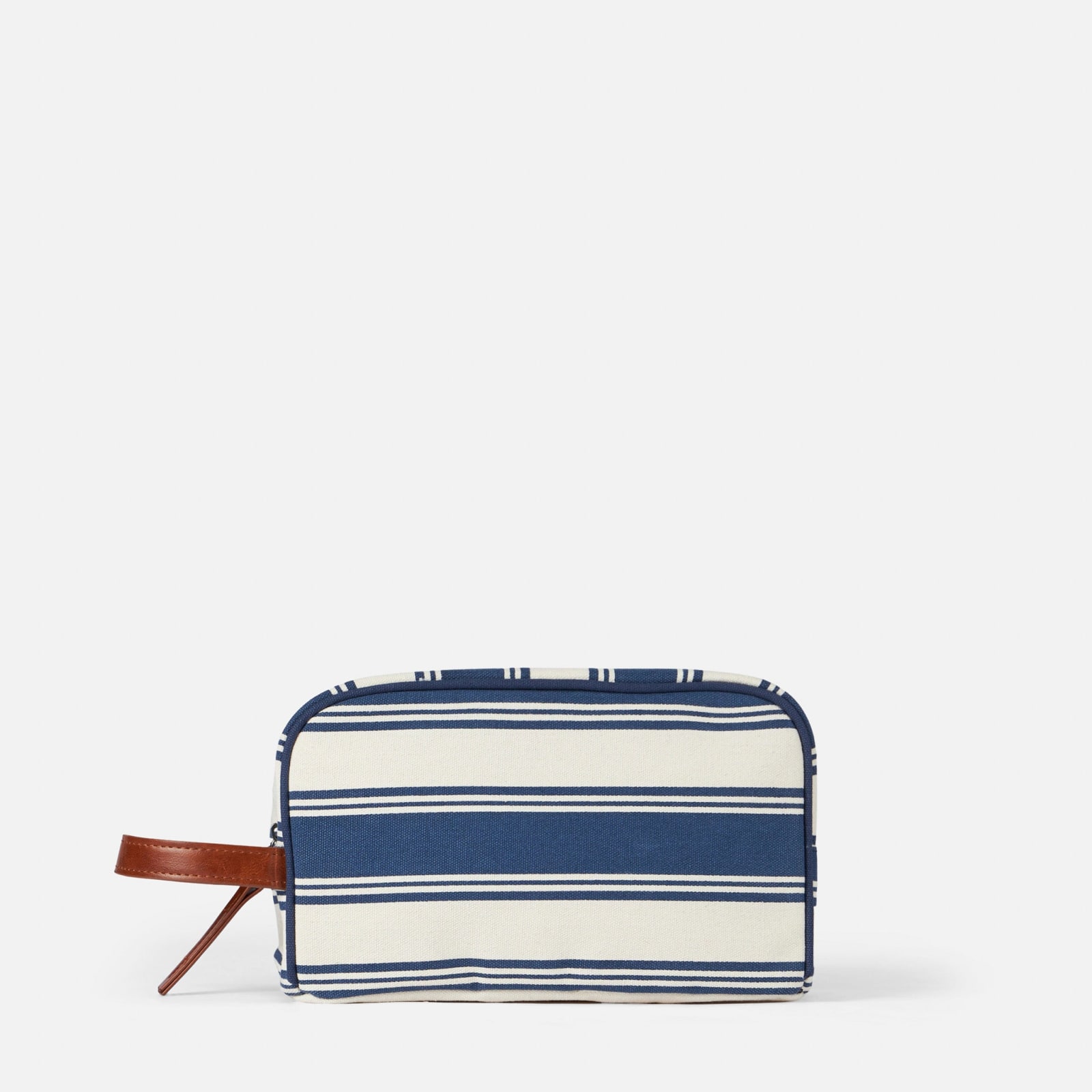 Mc2 Saint Barth Striped Cotton Canvas Case In Blue