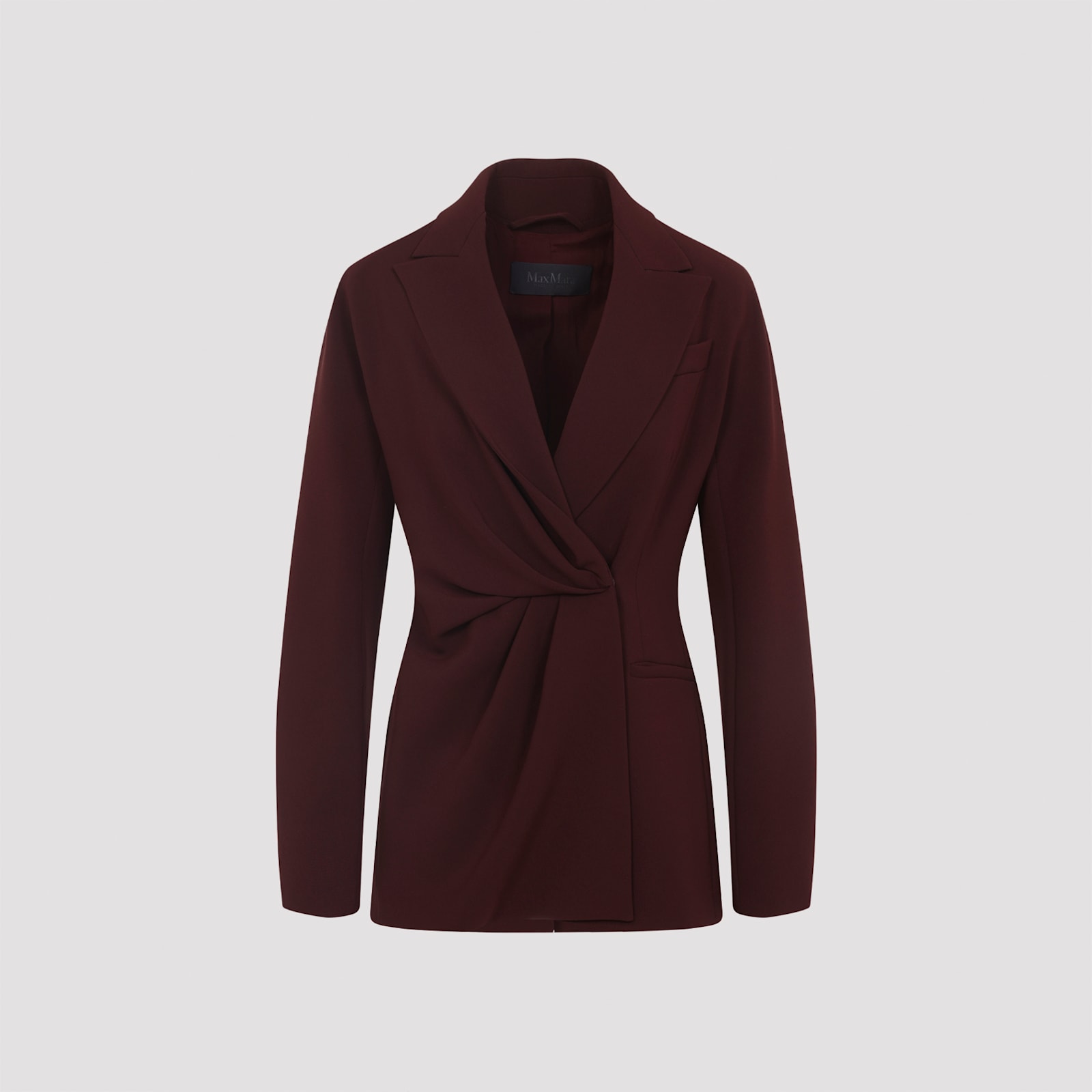 Max Mara Cherry Red Triacetate Alare Cady Jacket In White