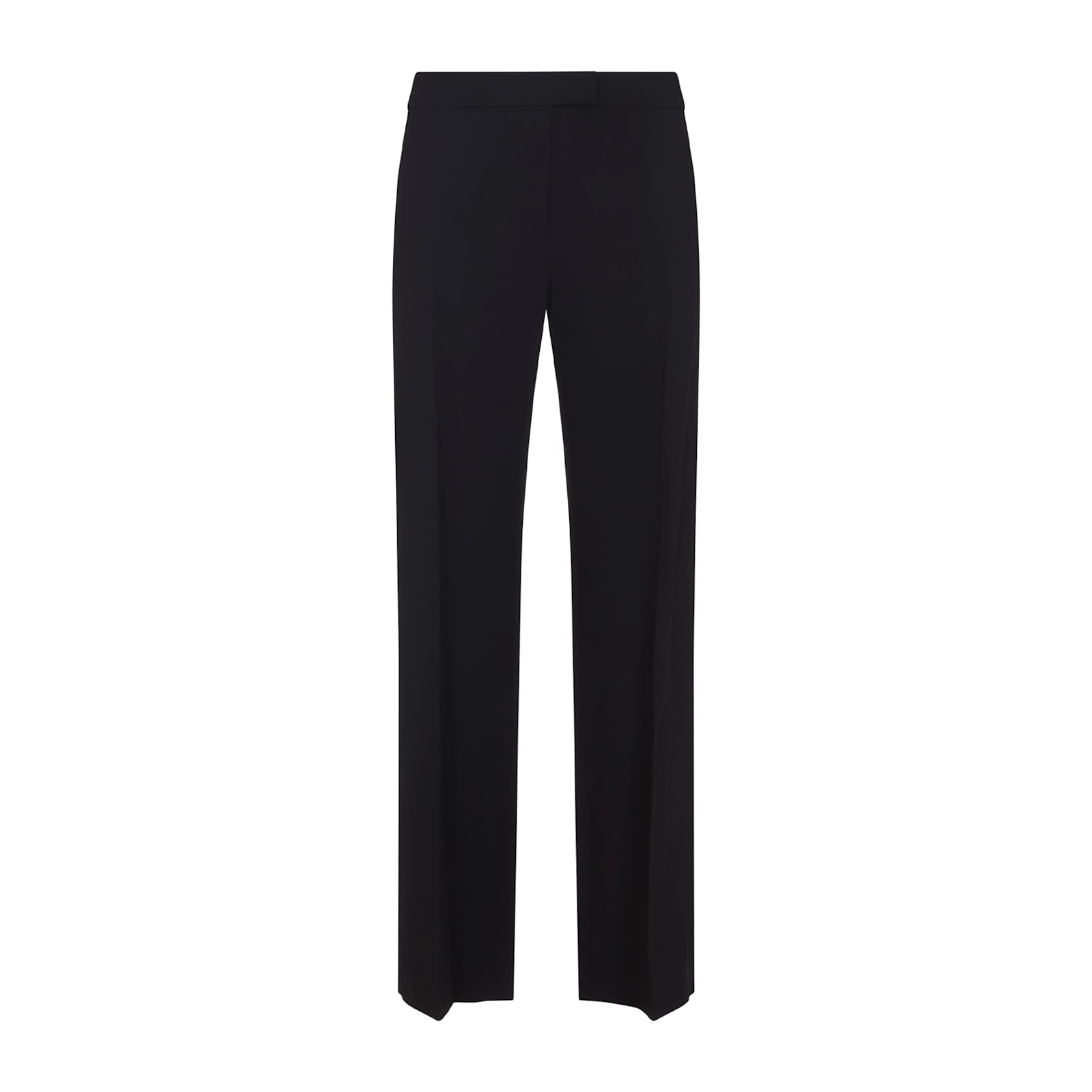 Khaite Straight Leg Black Viscose Pants With Concealed Fastening In Black