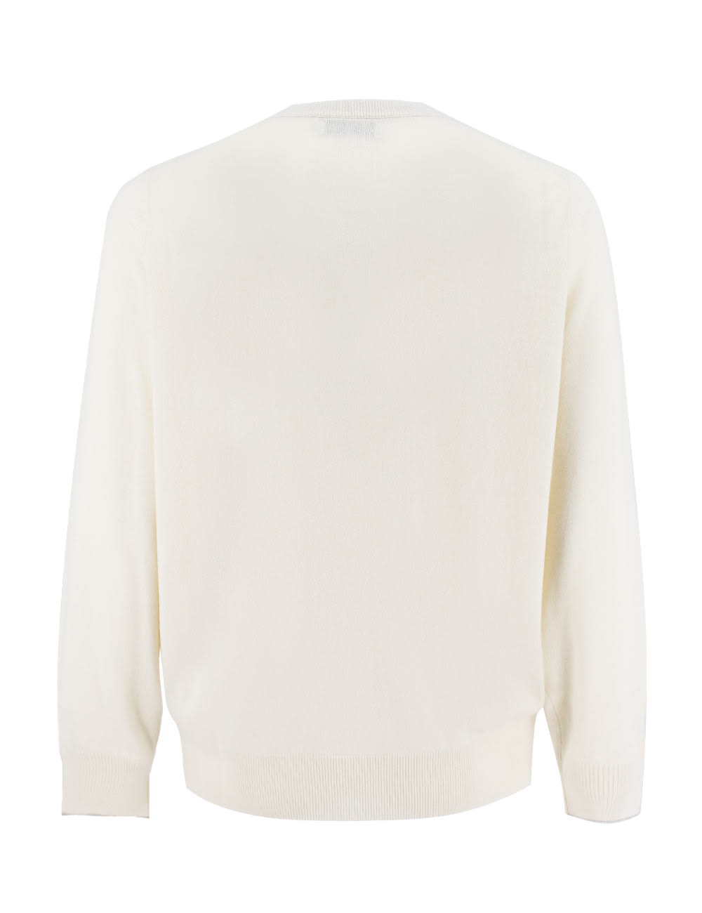 Brunello Cucinelli Light Grey Textured Sweater In Panama_nebbia