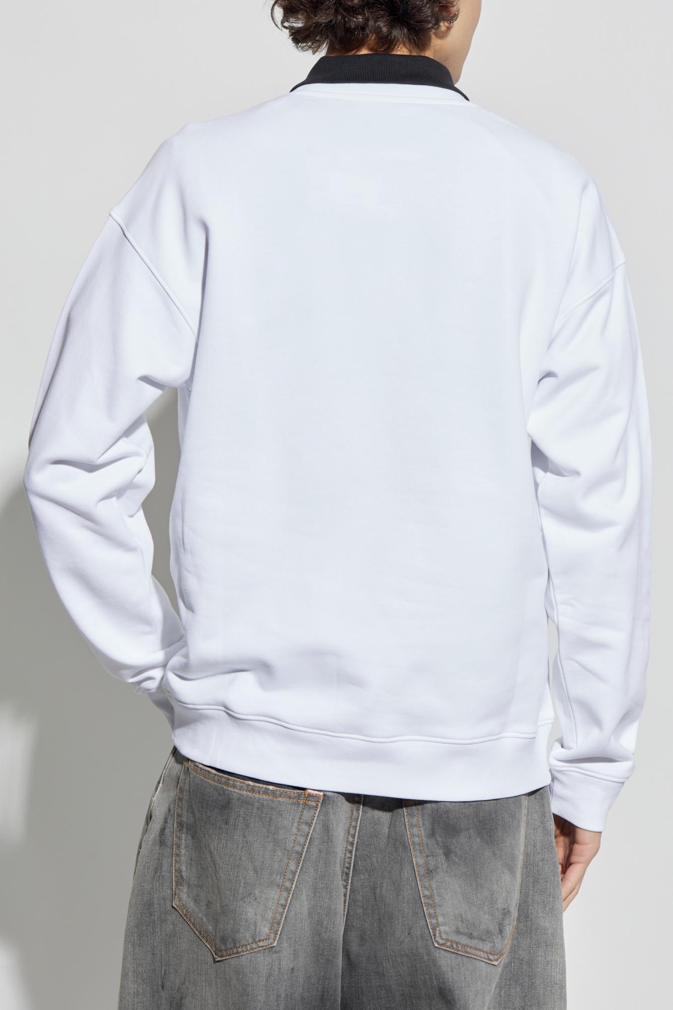 Moschino Morning Graphic Print Crew Neck Sweatshirt In White