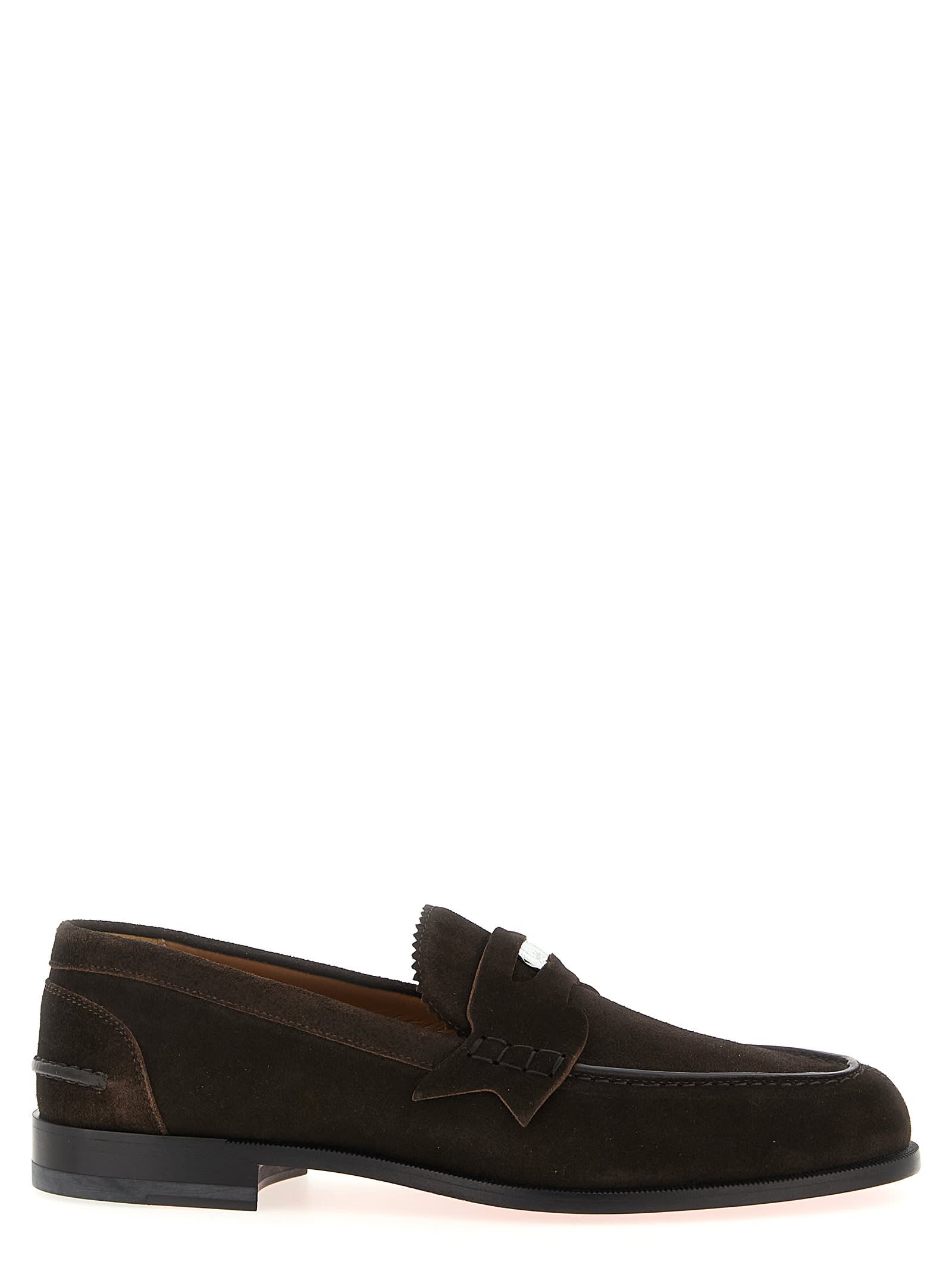 Christian Louboutin Penny Loafers In Brown