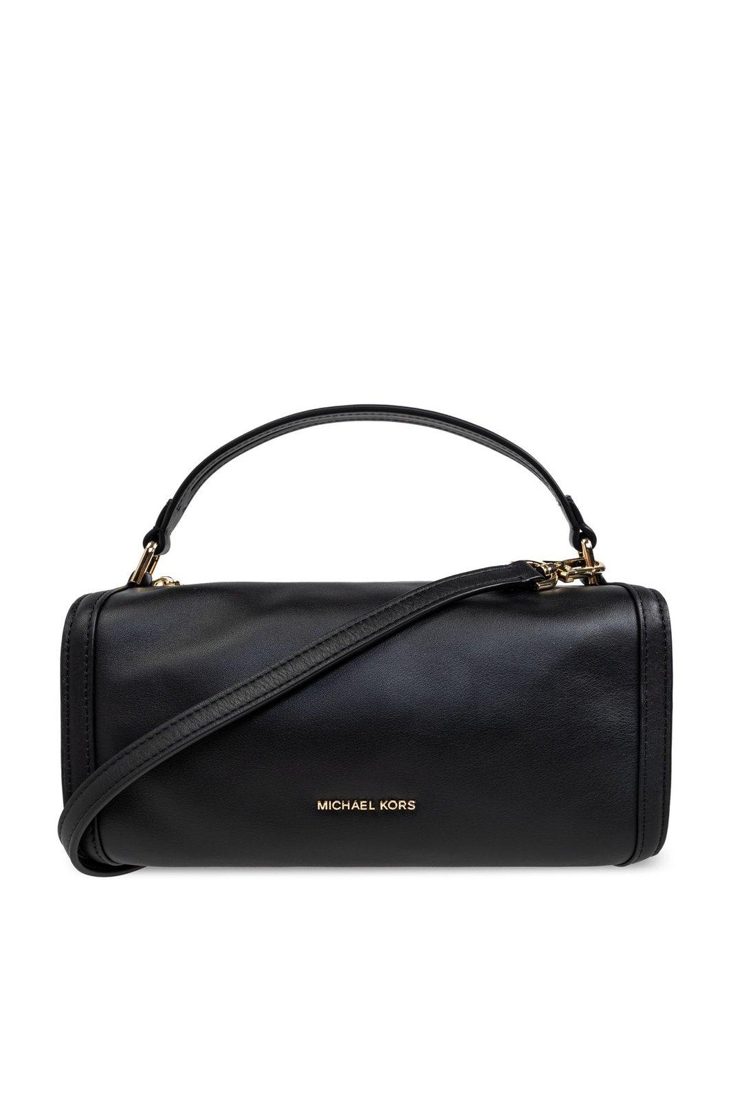 Shop Michael Kors Orchard Small Barrel Crossbody Bag In Black