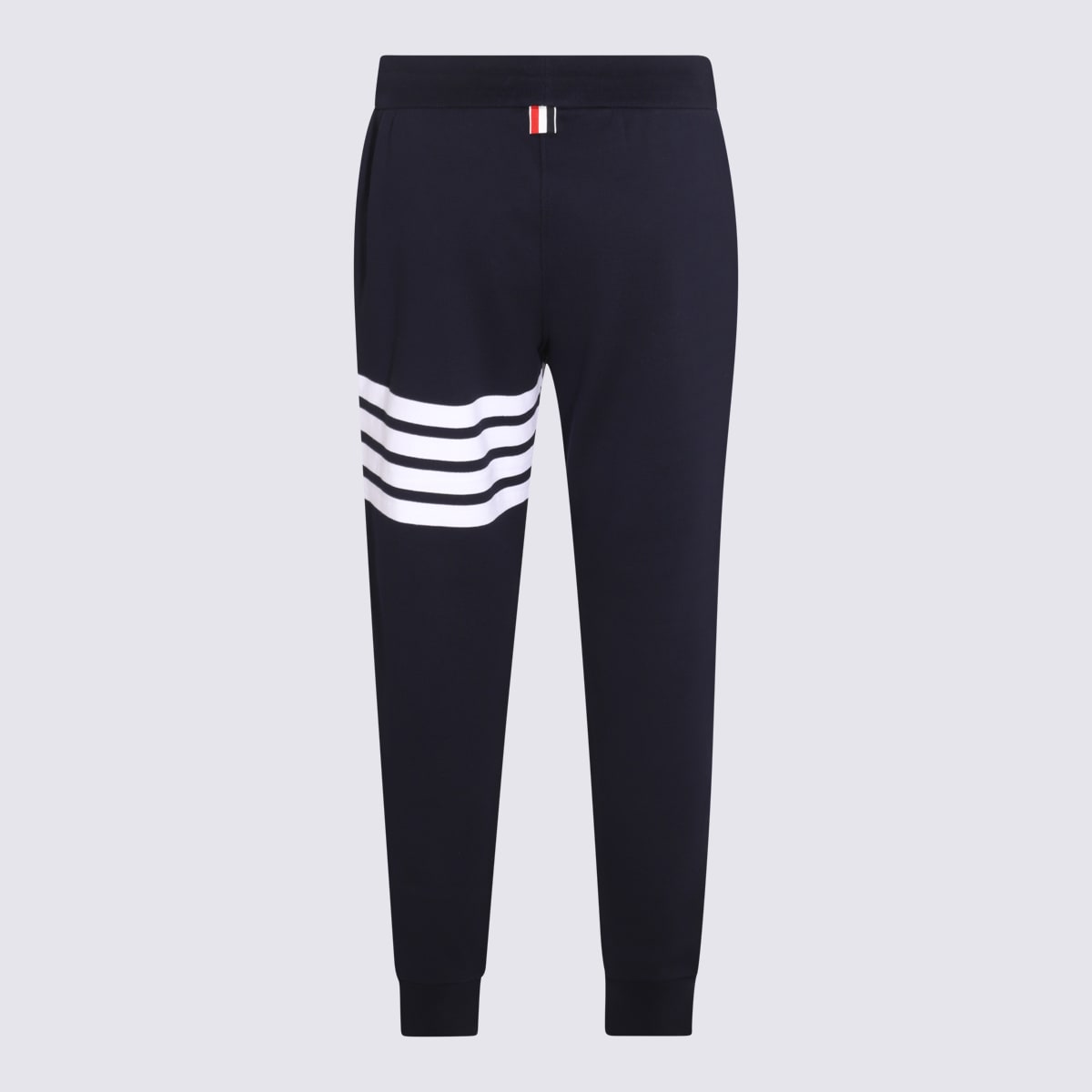 Shop Thom Browne Navy Blue And White Cotton 4-track Pants