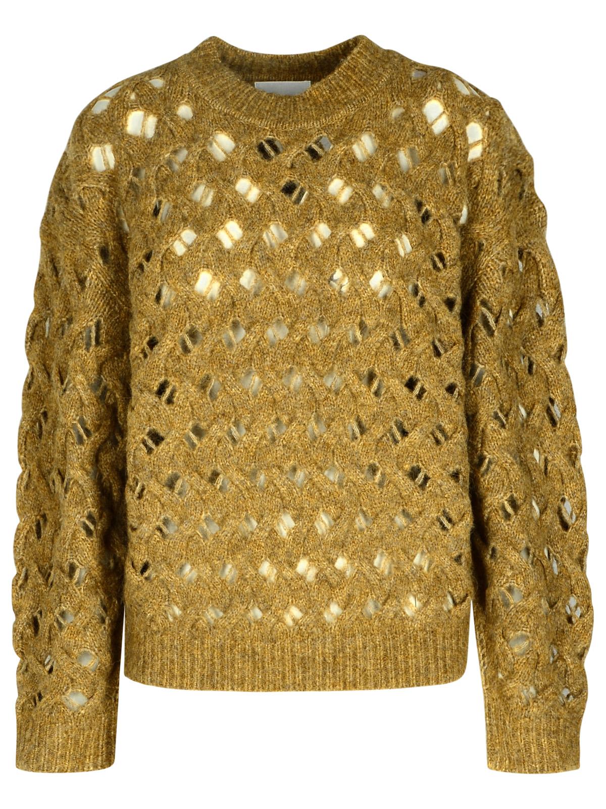 Shop Marant Etoile Aurelia Beige Acrylic Blend Sweater In Yellow