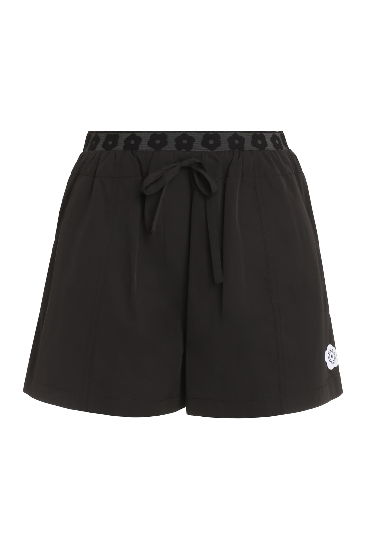 Shop Kenzo Cotton Blend Shorts In Black