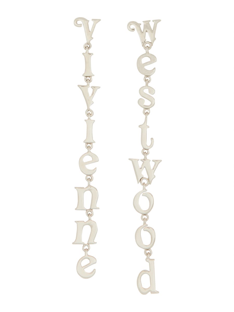 Shop Vivienne Westwood Logo Earrings In Silver