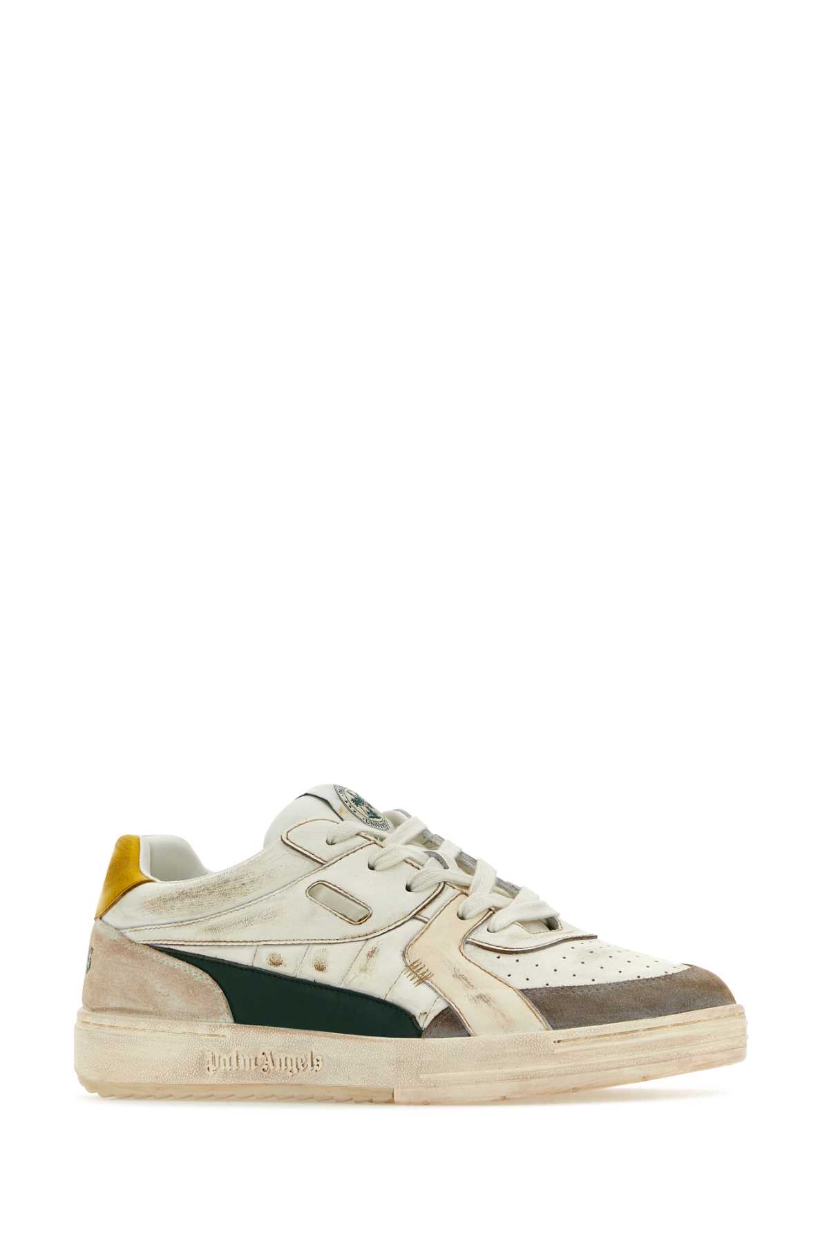 Shop Palm Angels Multicolor Leather Palm University Sneakers In Whitegree