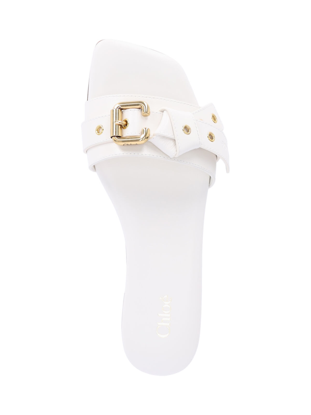 Chloé Marcie Sandals In Leather In White
