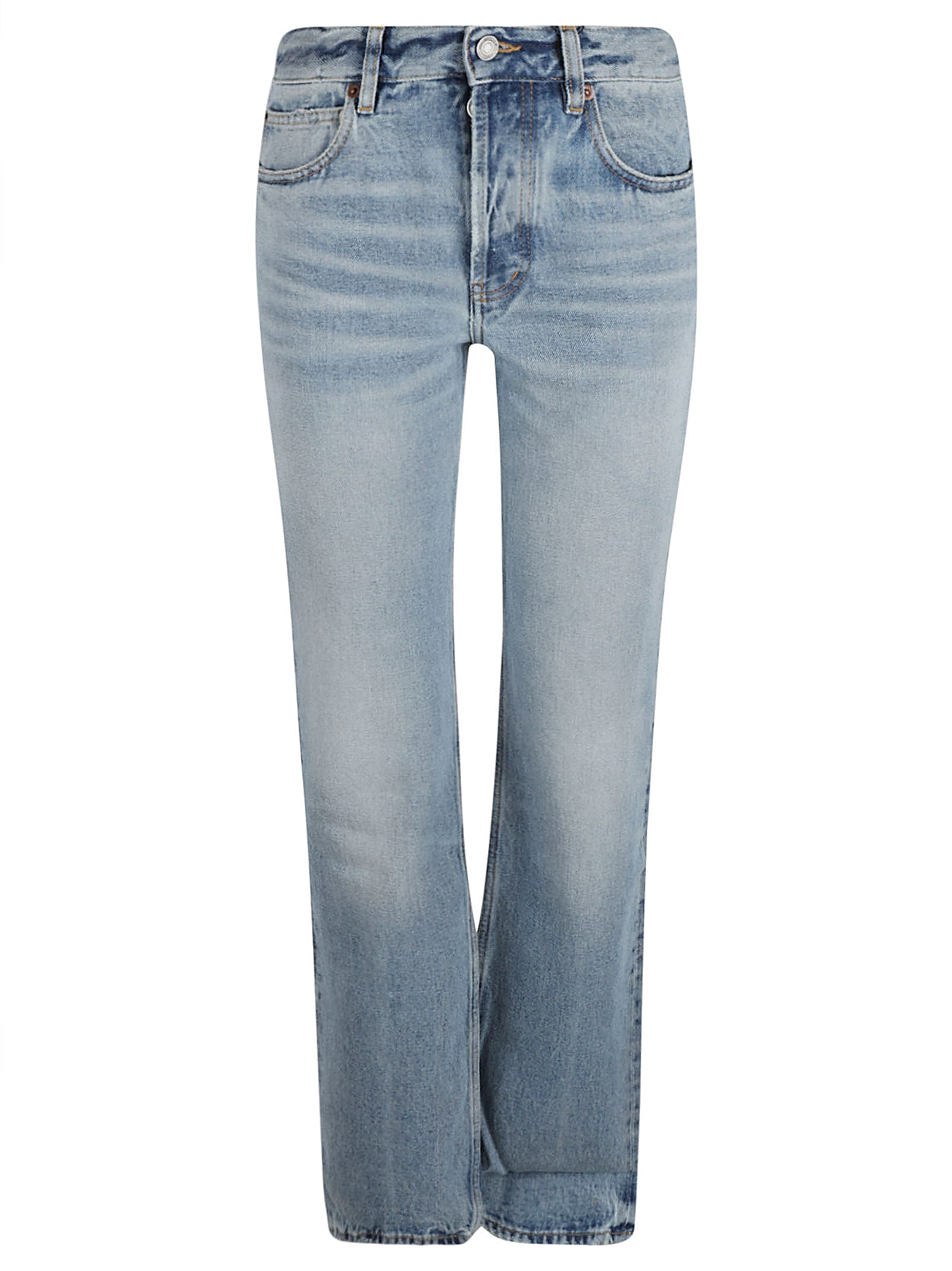 Shop Saint Laurent Buttoned Jeans In Sicily Blue