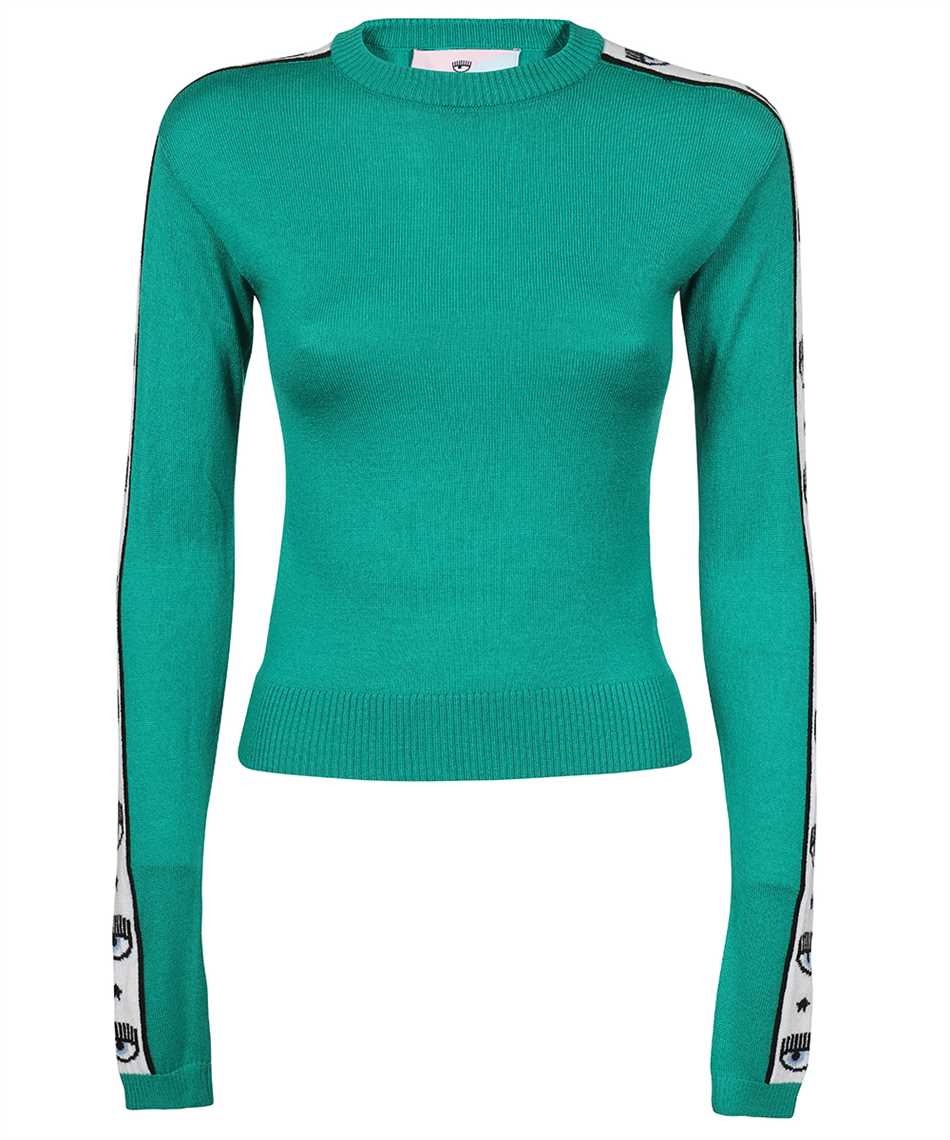Chiara Ferragni Long Sleeve Crew-neck Sweater In Green