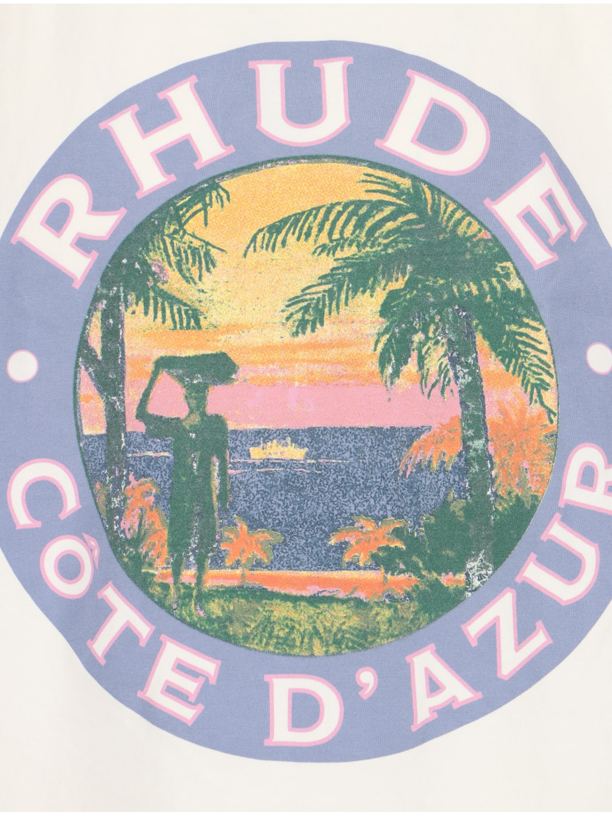 Shop Rhude Logo T-shirt In Crema