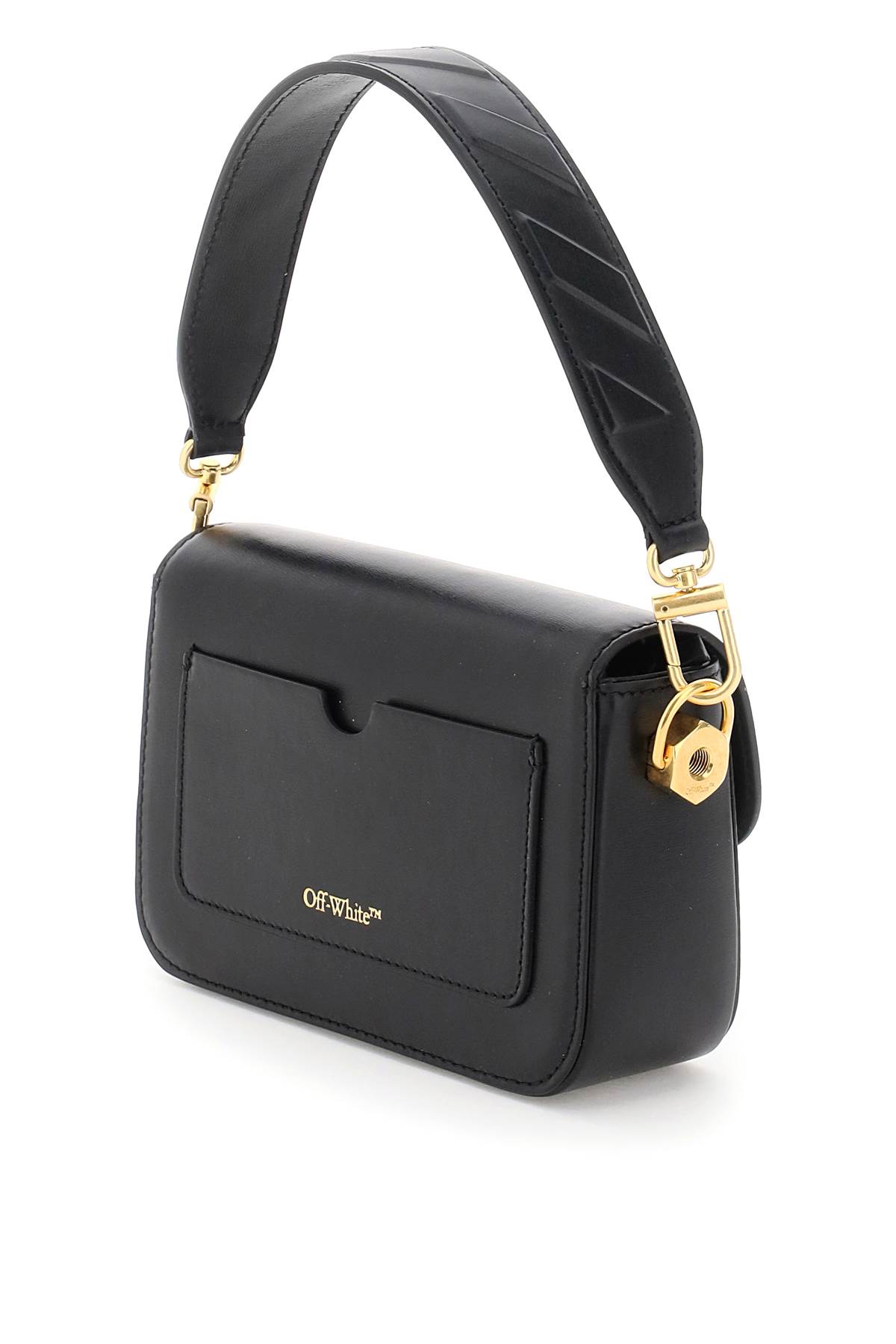 Off-white Plain Binder Shoulder Bag In Black