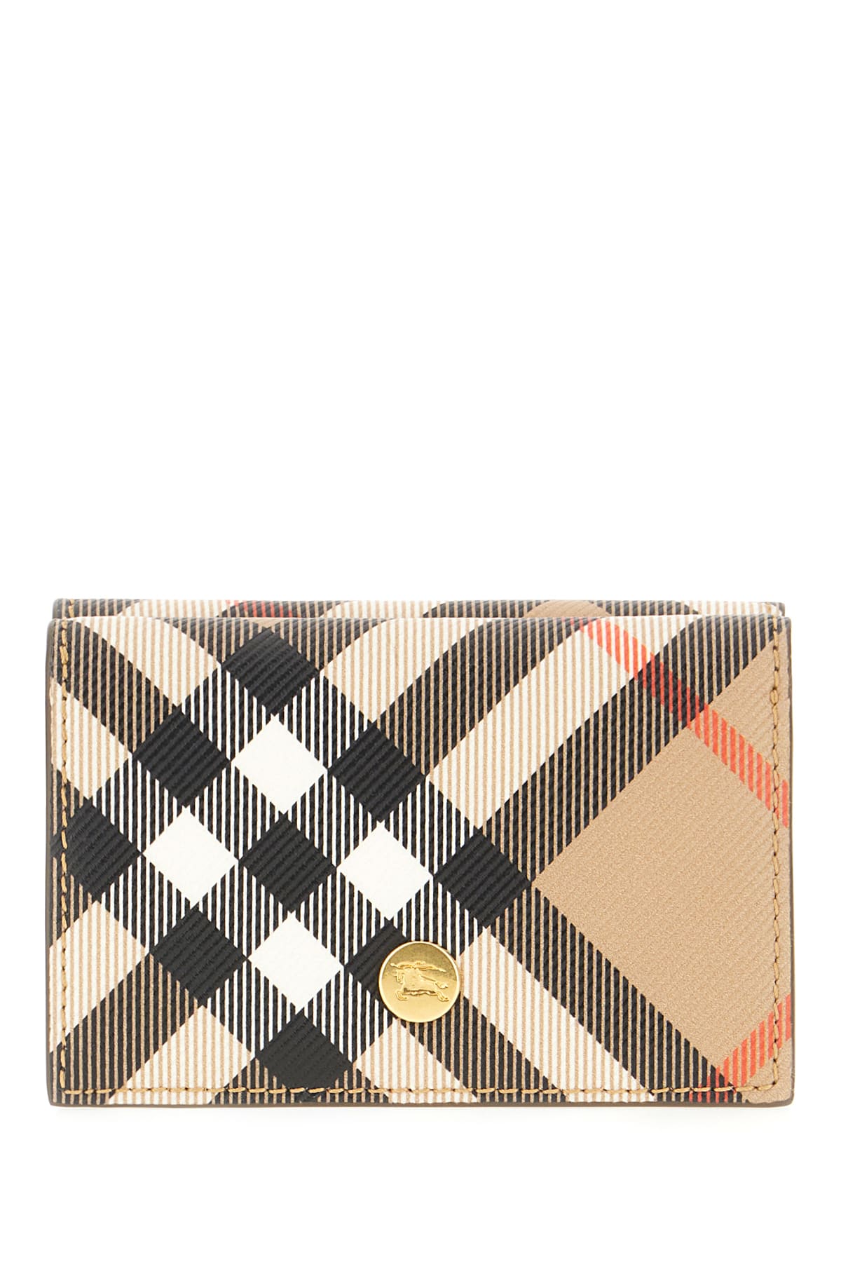 Shop Burberry Printed Fabric Wallet In Sand