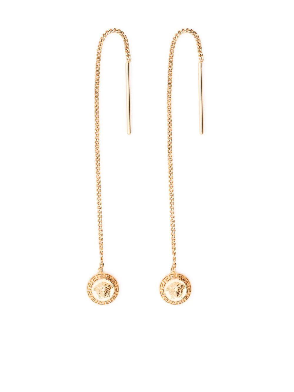 Shop Versace Earrings Metal In  Gold