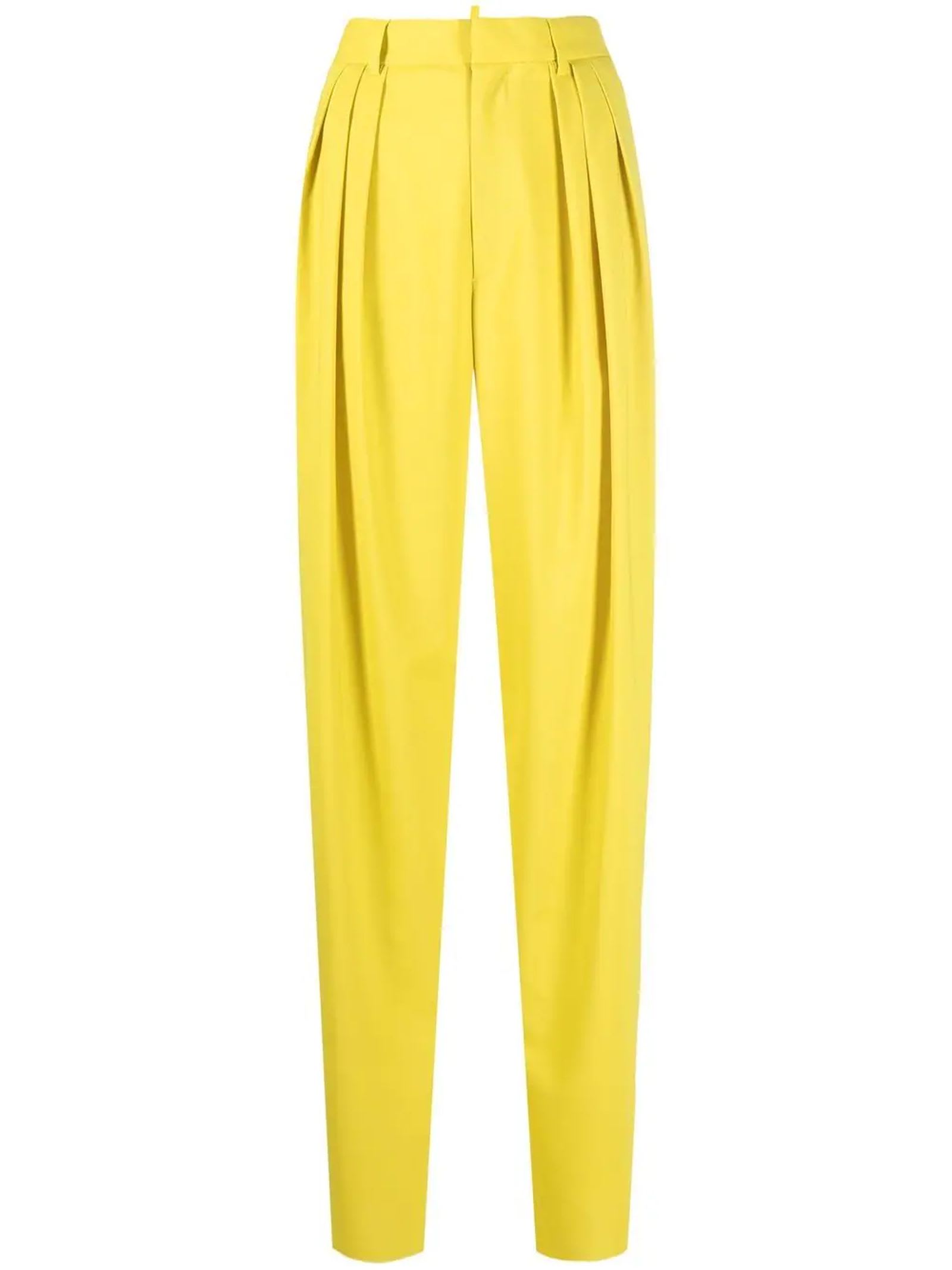 Dsquared2 Yellow Polyester Trousers