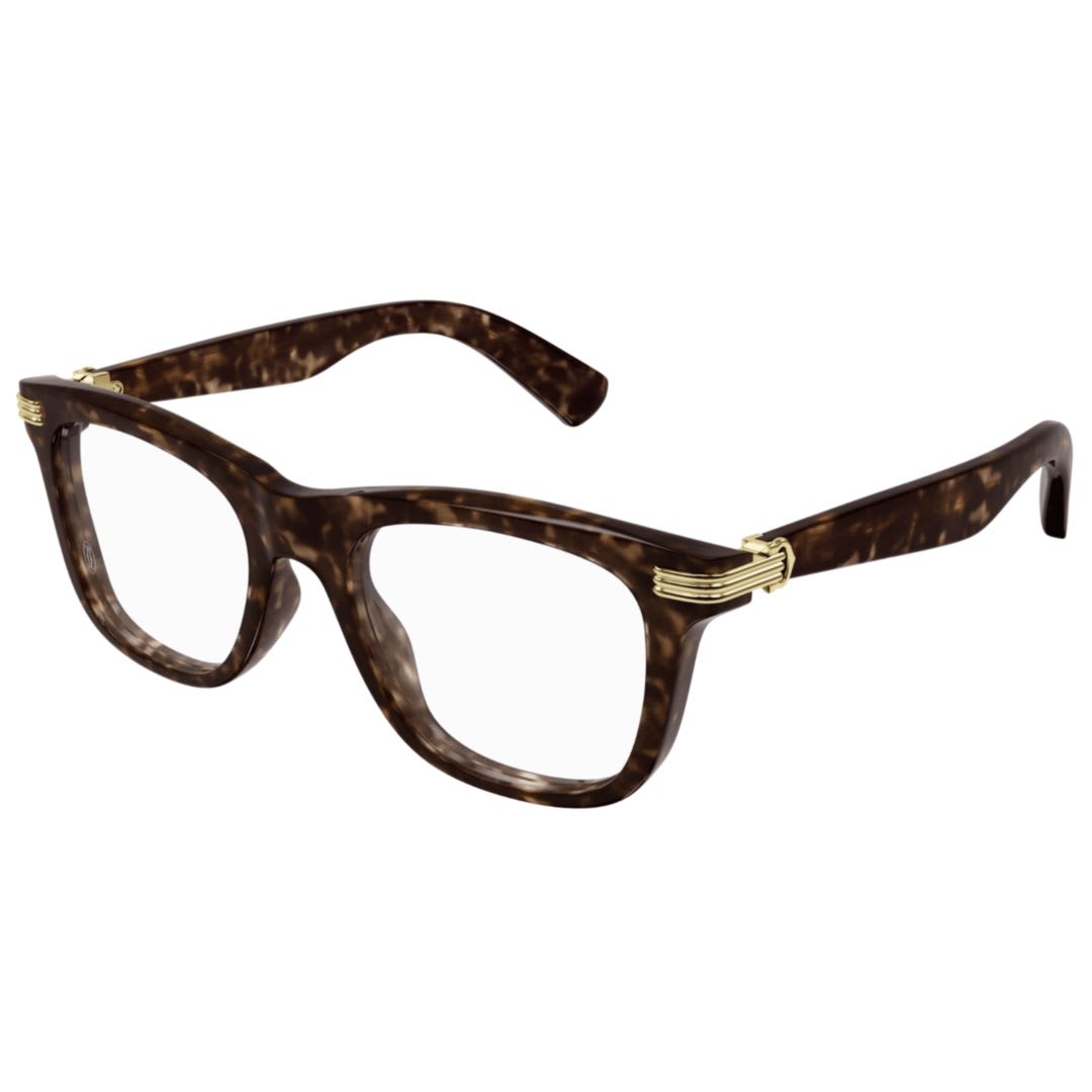 Cartier Ct0558o-002havana-havana-transparent In Brown