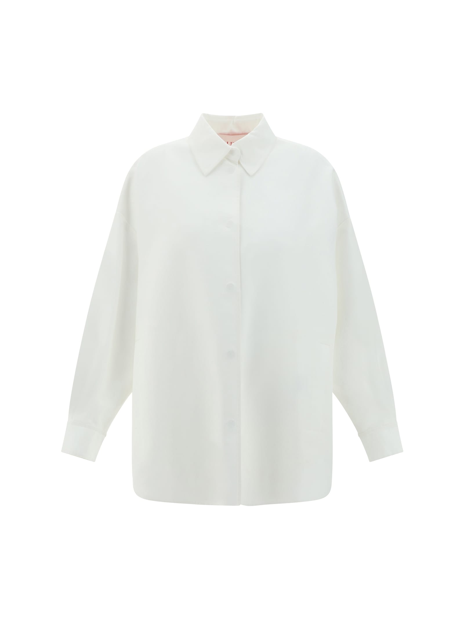 Shop Valentino White Cotton Blend Oversize Shirt In Bianco