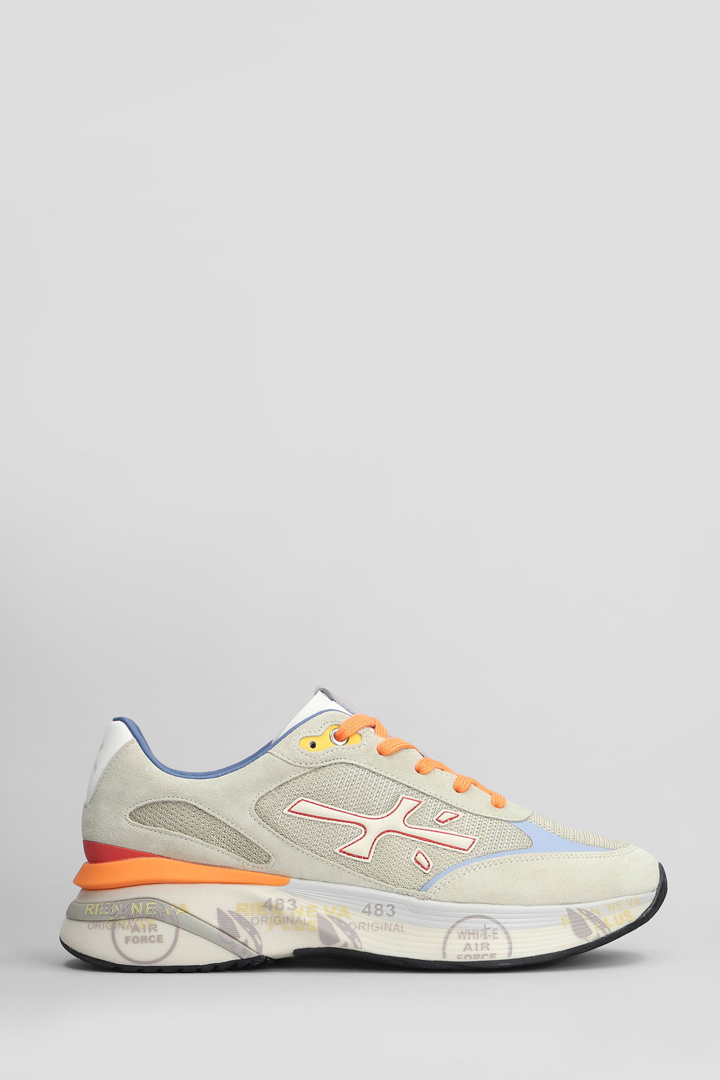 Moerun Sneakers In Taupe Suede And Fabric