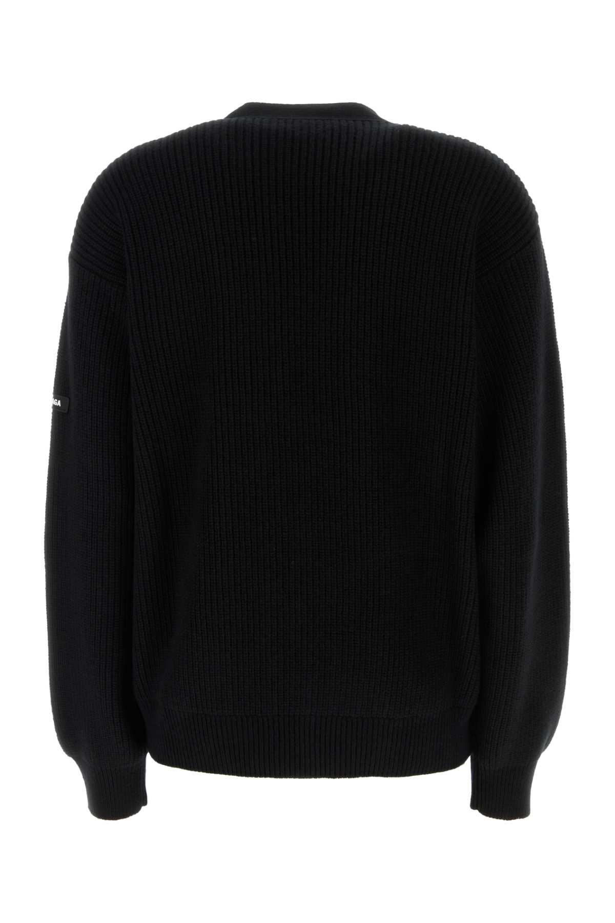 Shop Balenciaga Black Wool Cardigan