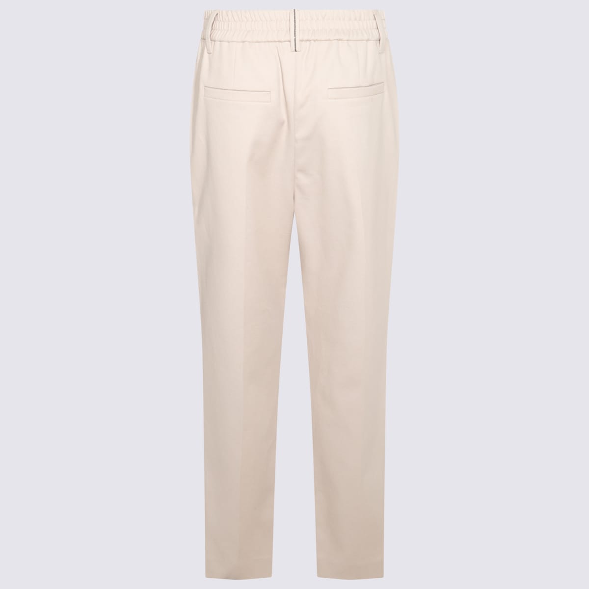 Shop Brunello Cucinelli Beige Cotton Pants In Sand