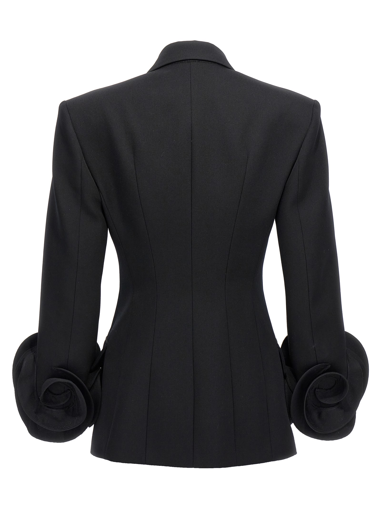 Shop Valentino Rose Blazer In Black