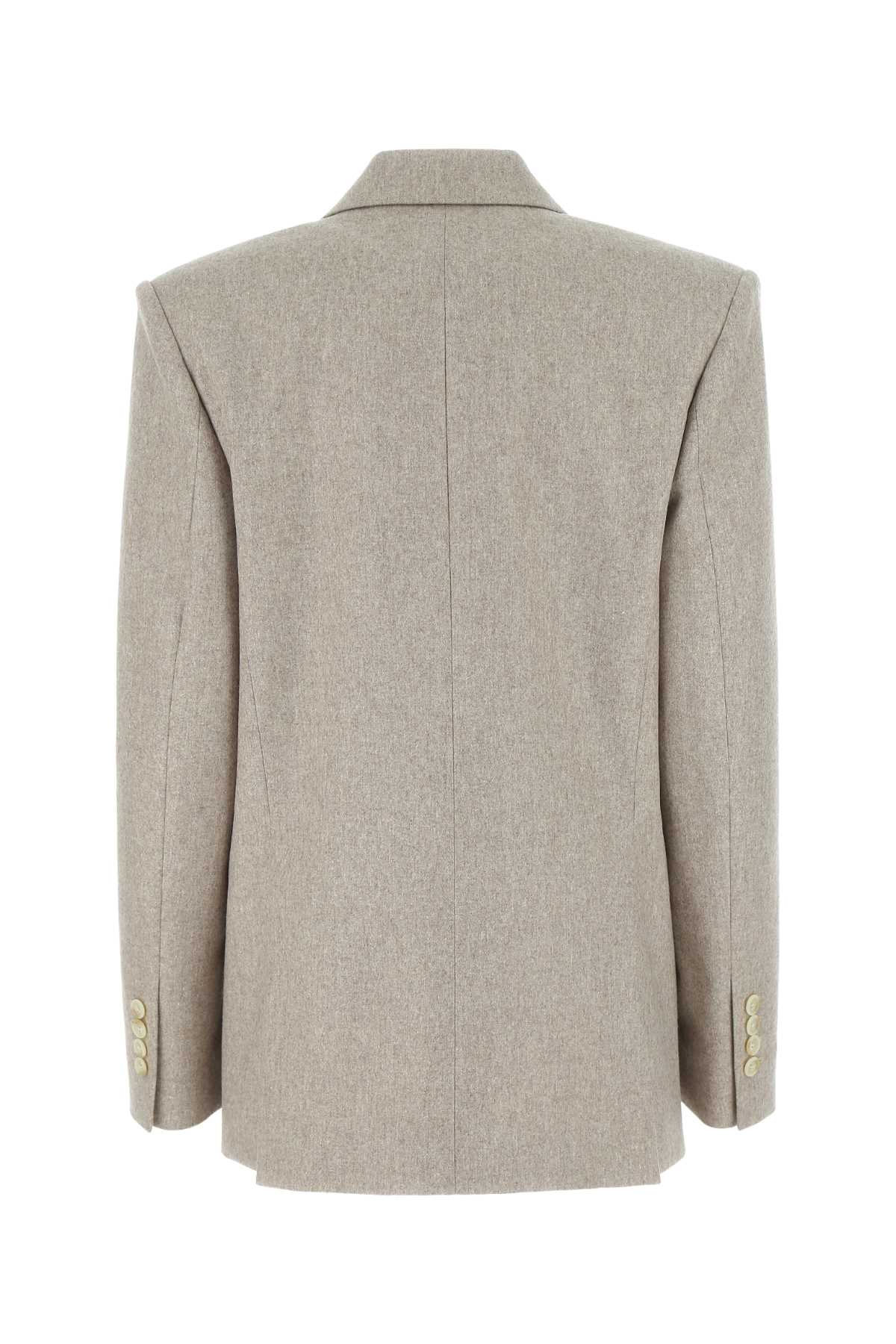 The Andamane Dove Grey Stretch Wool Blend Blazer In Sand