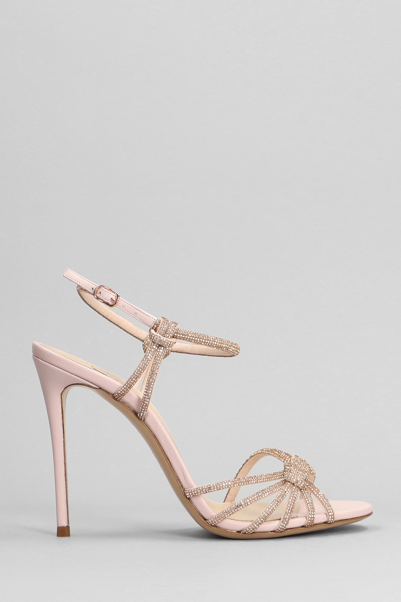 Sandals In Rose-pink Leather