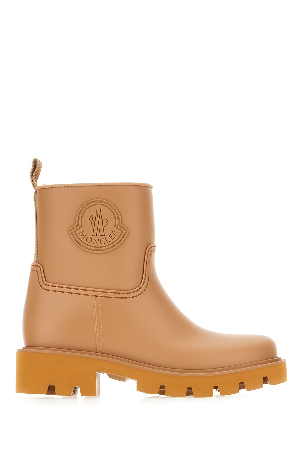 Moncler Kickstream Leather And Shell Ankle Boots In Brown