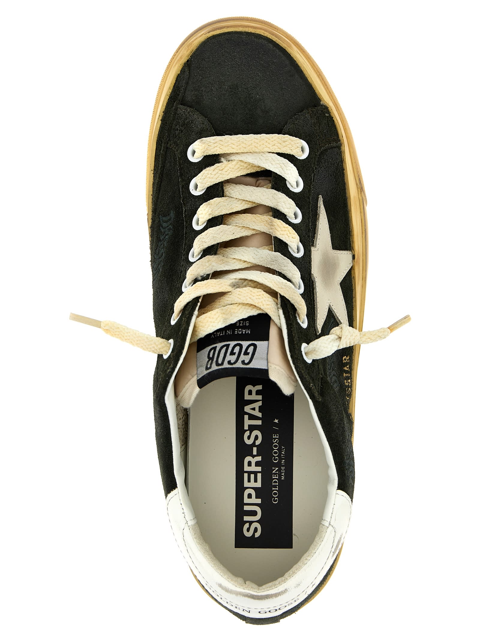 Shop Golden Goose Superstar Sneakers In Green