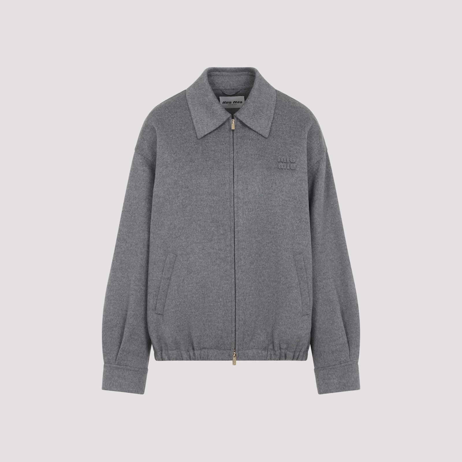 Miu Miu Wool And Cashmere Blend Jacket In Gray