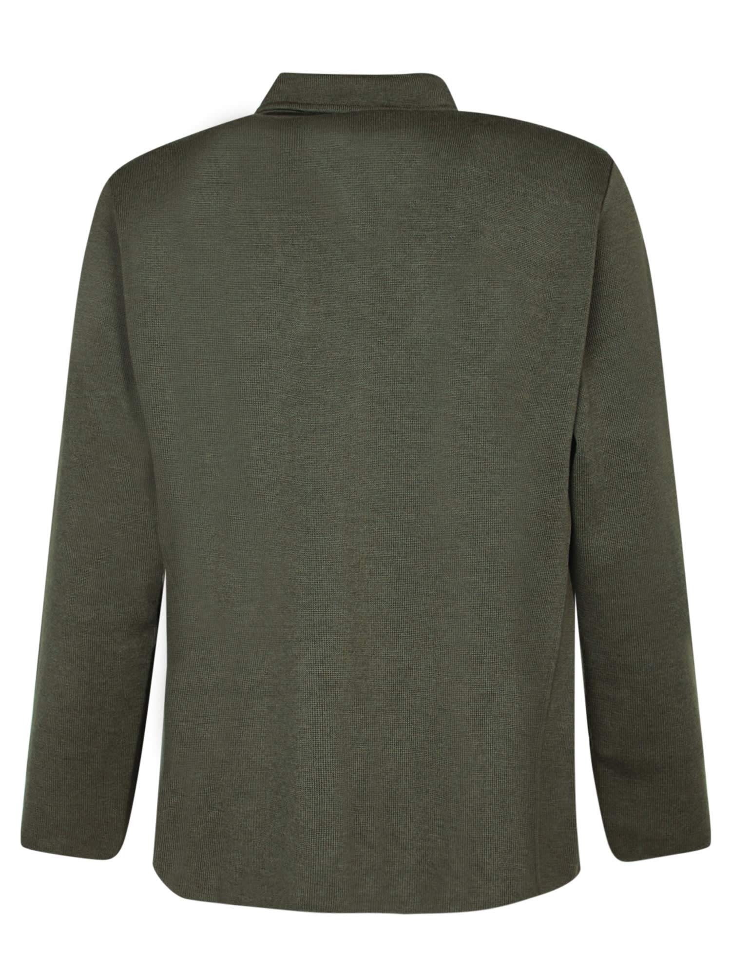 Shop Lardini Military Green Wool Overshirt