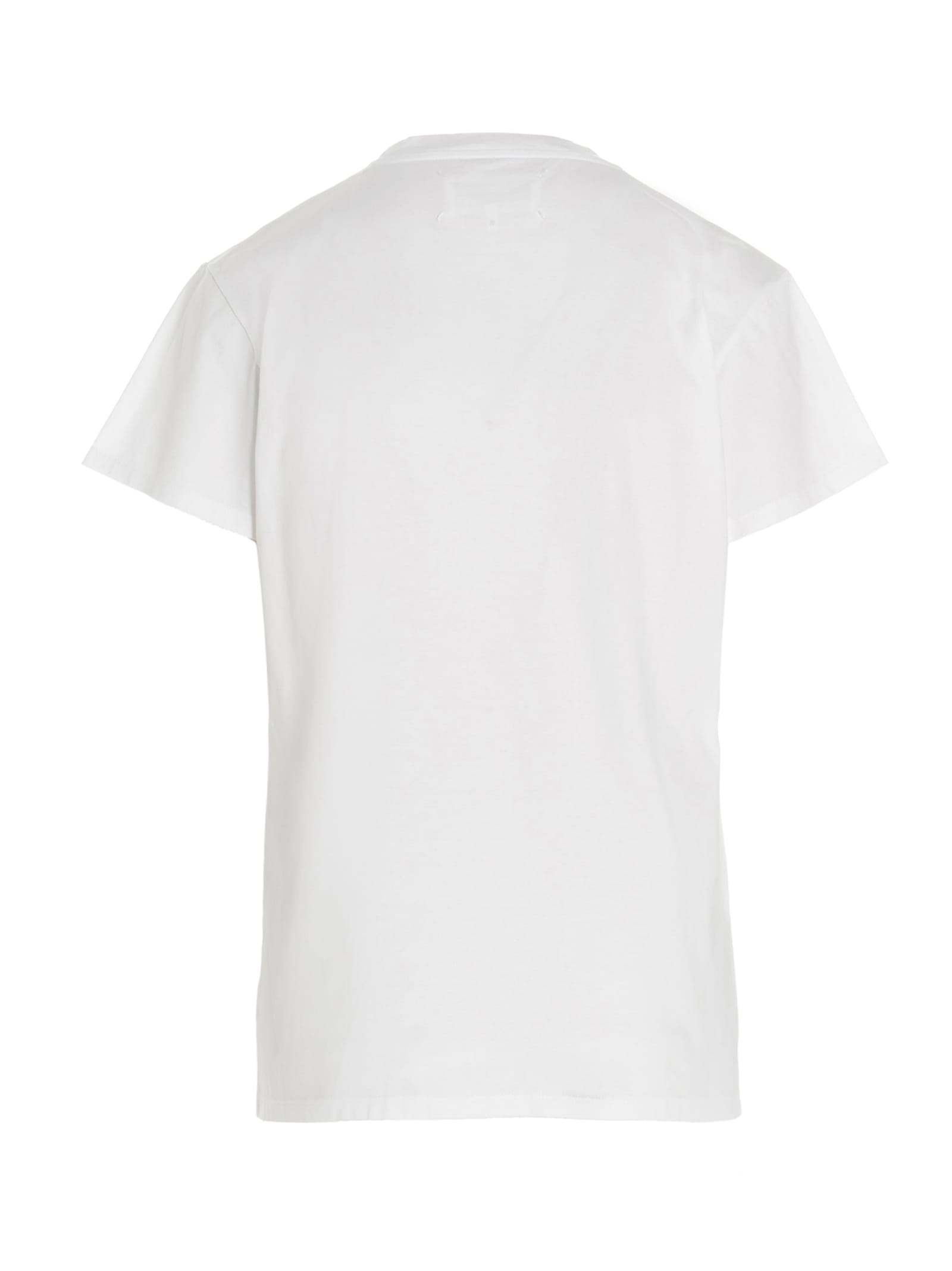 Shop Maison Margiela Logo Printed T-shirt In White/black