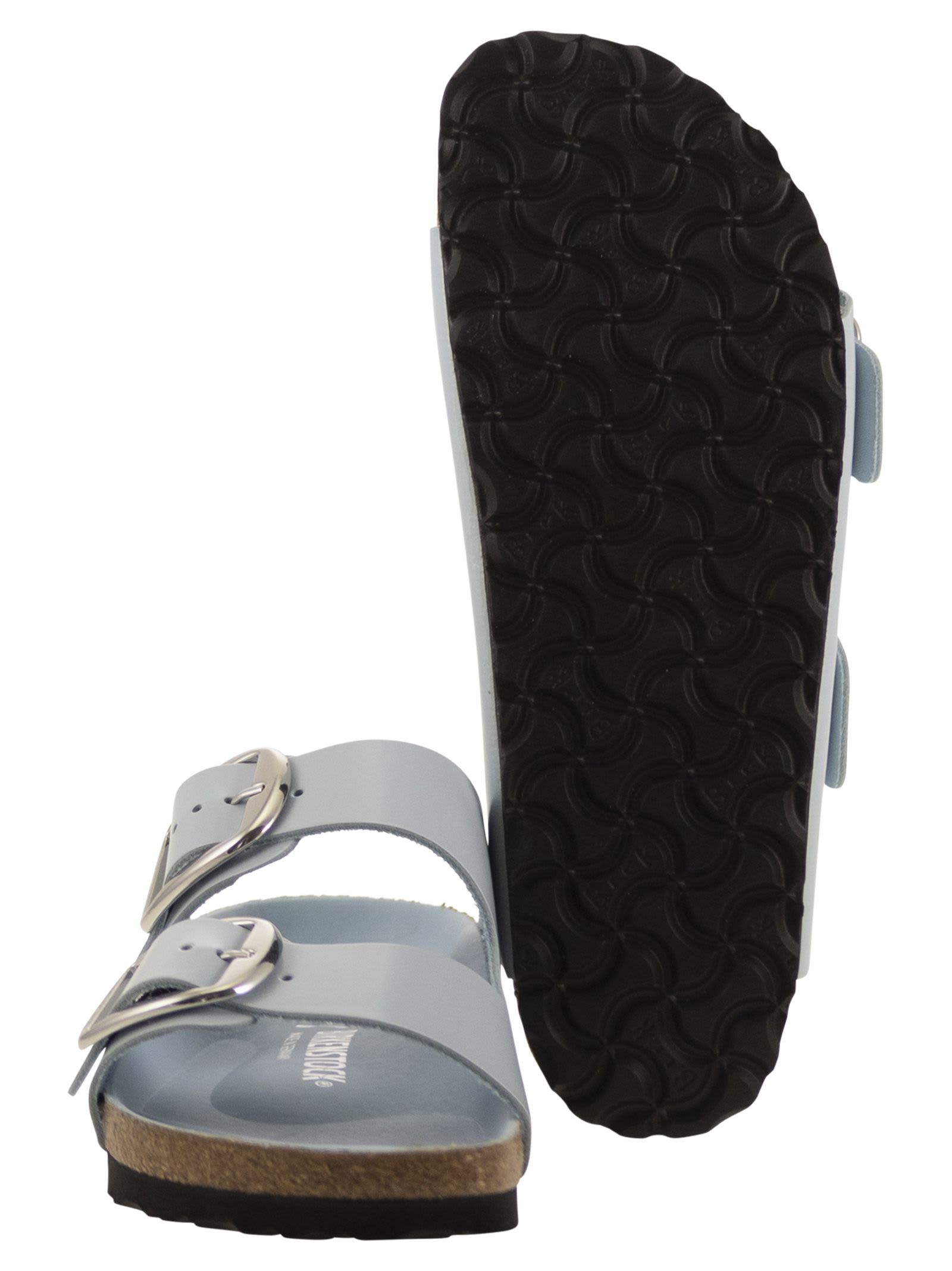 Birkenstock Arizona Big Buckle Shine Blue In Blue