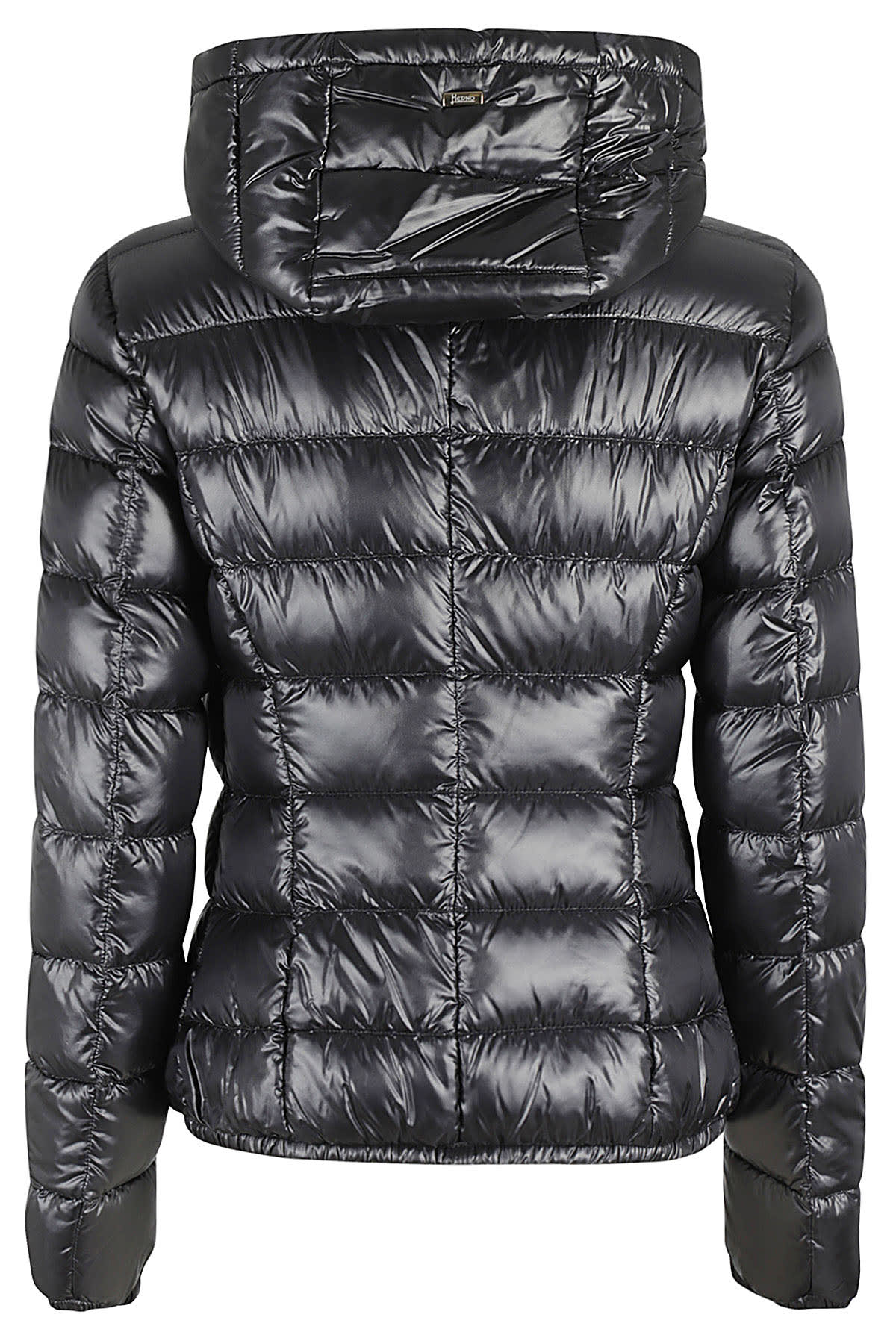 Herno Giada Hooded Quilted Down Jacket In Nero