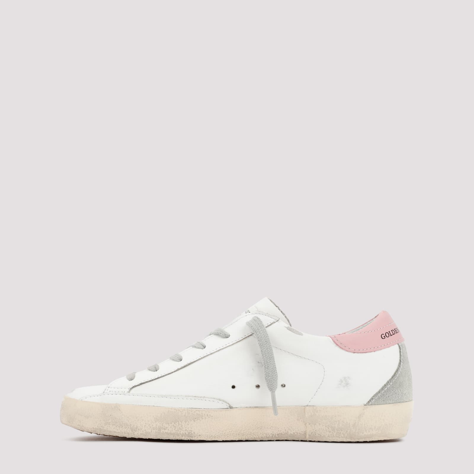 Golden Goose Super-star Leather Upper And Heel S In White