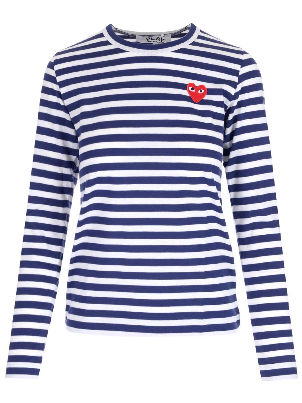 Comme des Garçons Play Striped Cotton Long-sleeved T-shirt