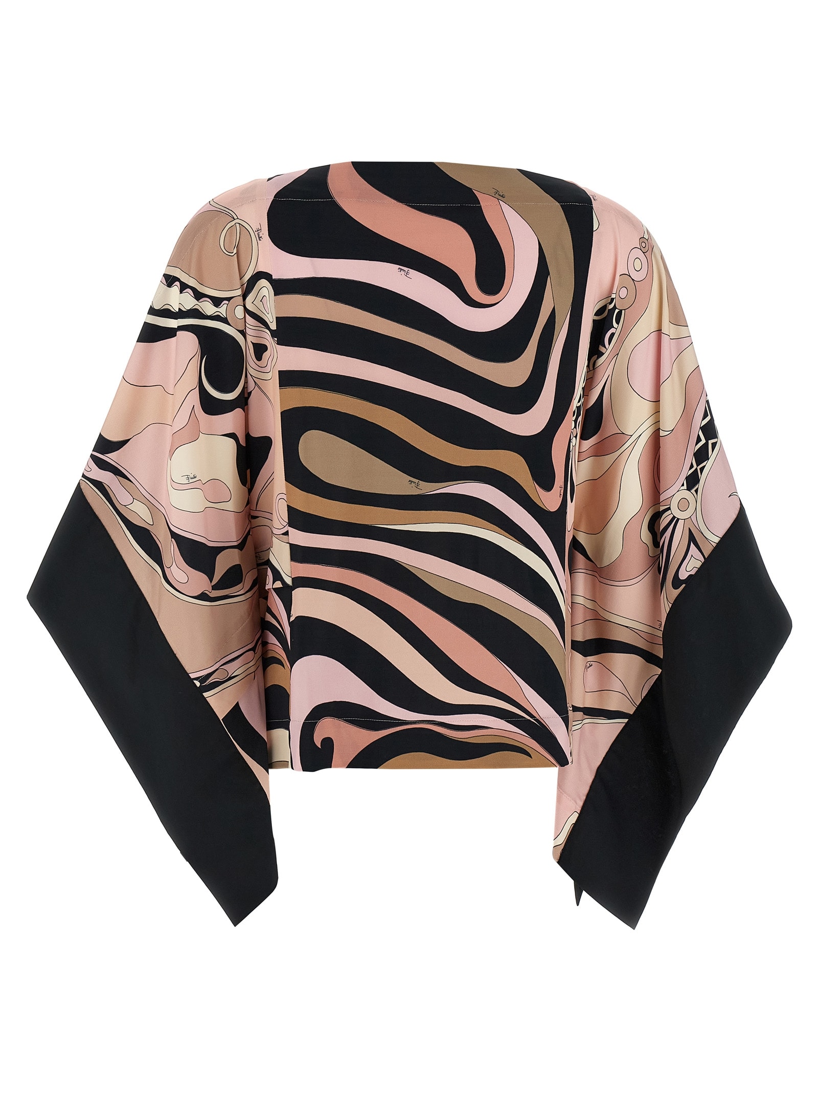 Pucci Print Stretch Viscose Cape In Neronude