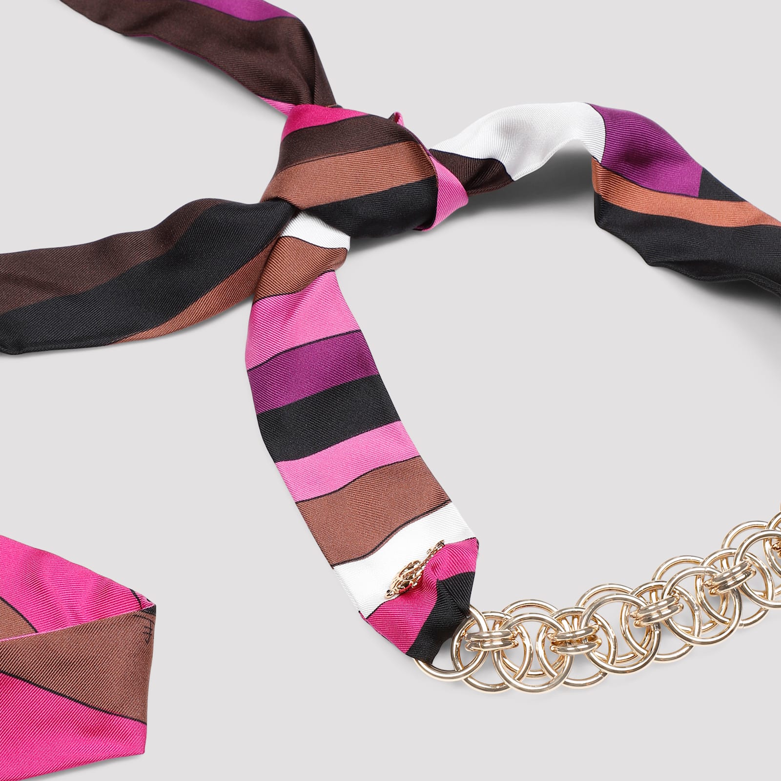 Shop Pucci Chain Bandeau In Fuxia Marrone