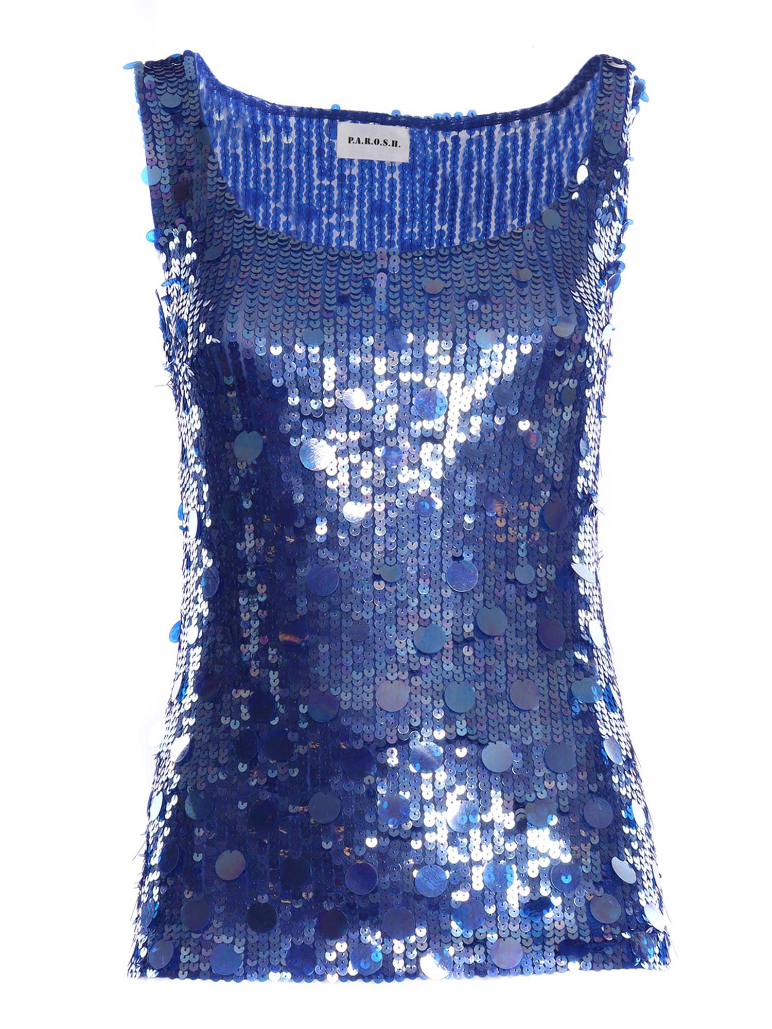 Shop P.a.r.o.s.h Sequined Blouse In Blue