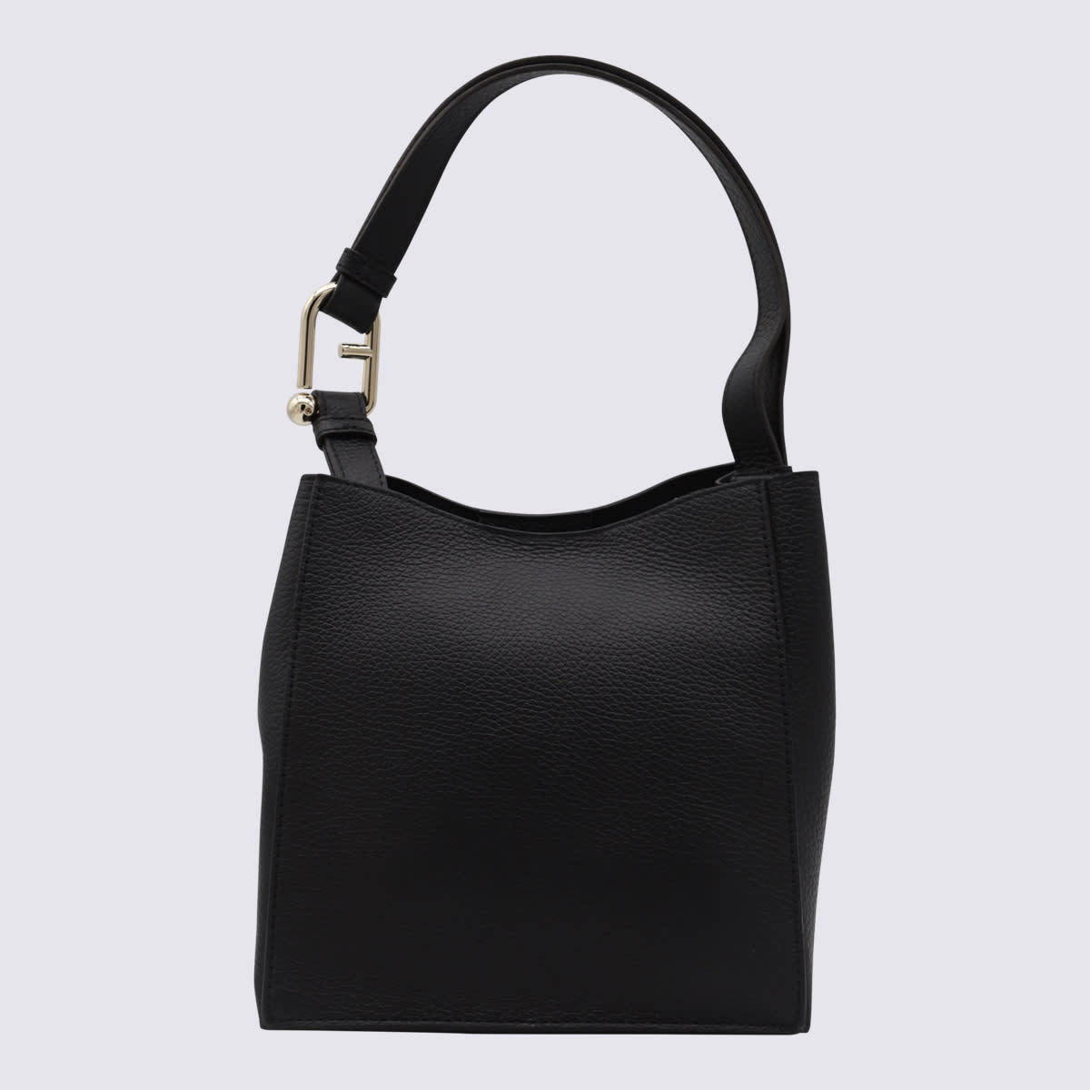 Furla Black Leather Bag In Black