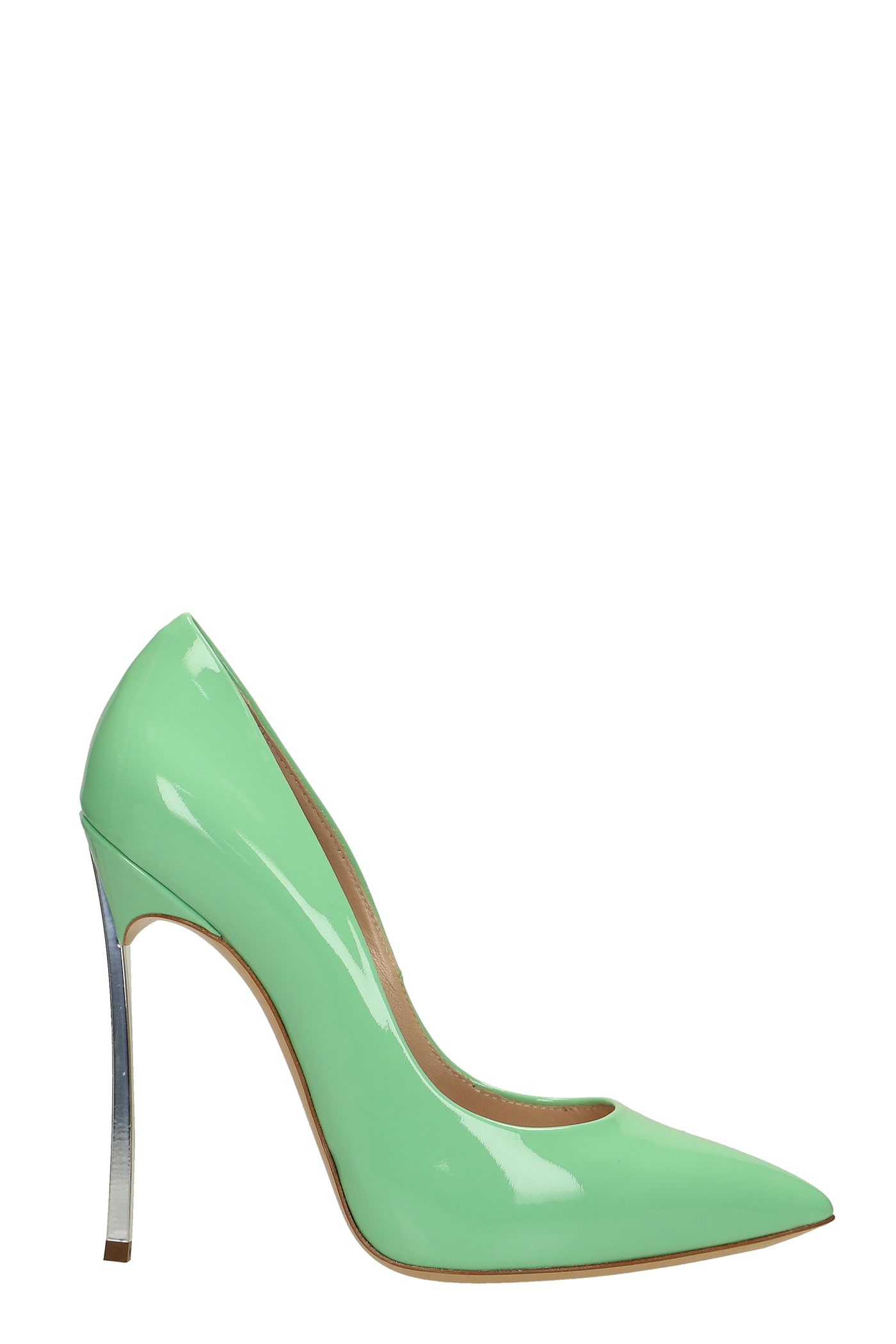 Casadei Pumps In Green Patent Leather