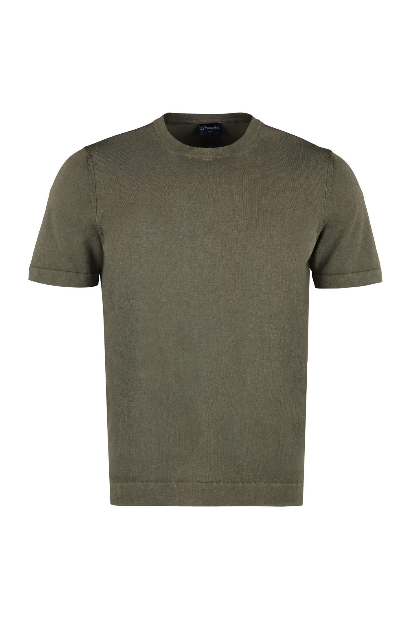 Shop Drumohr Cotton Crew-neck T-shirt In Green