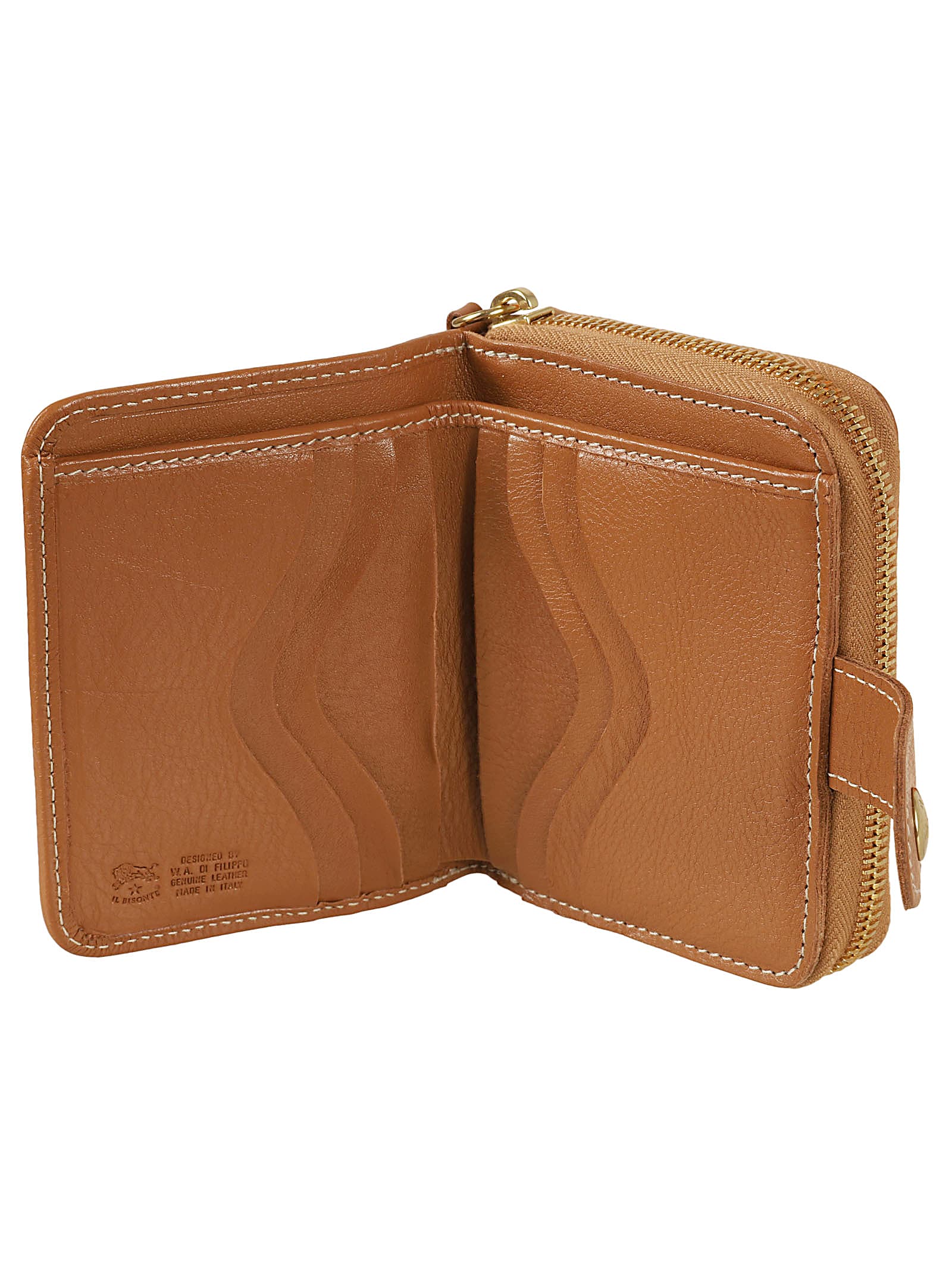 Shop Il Bisonte Zip-around Logo Stamp Medium Wallet In Gianduia