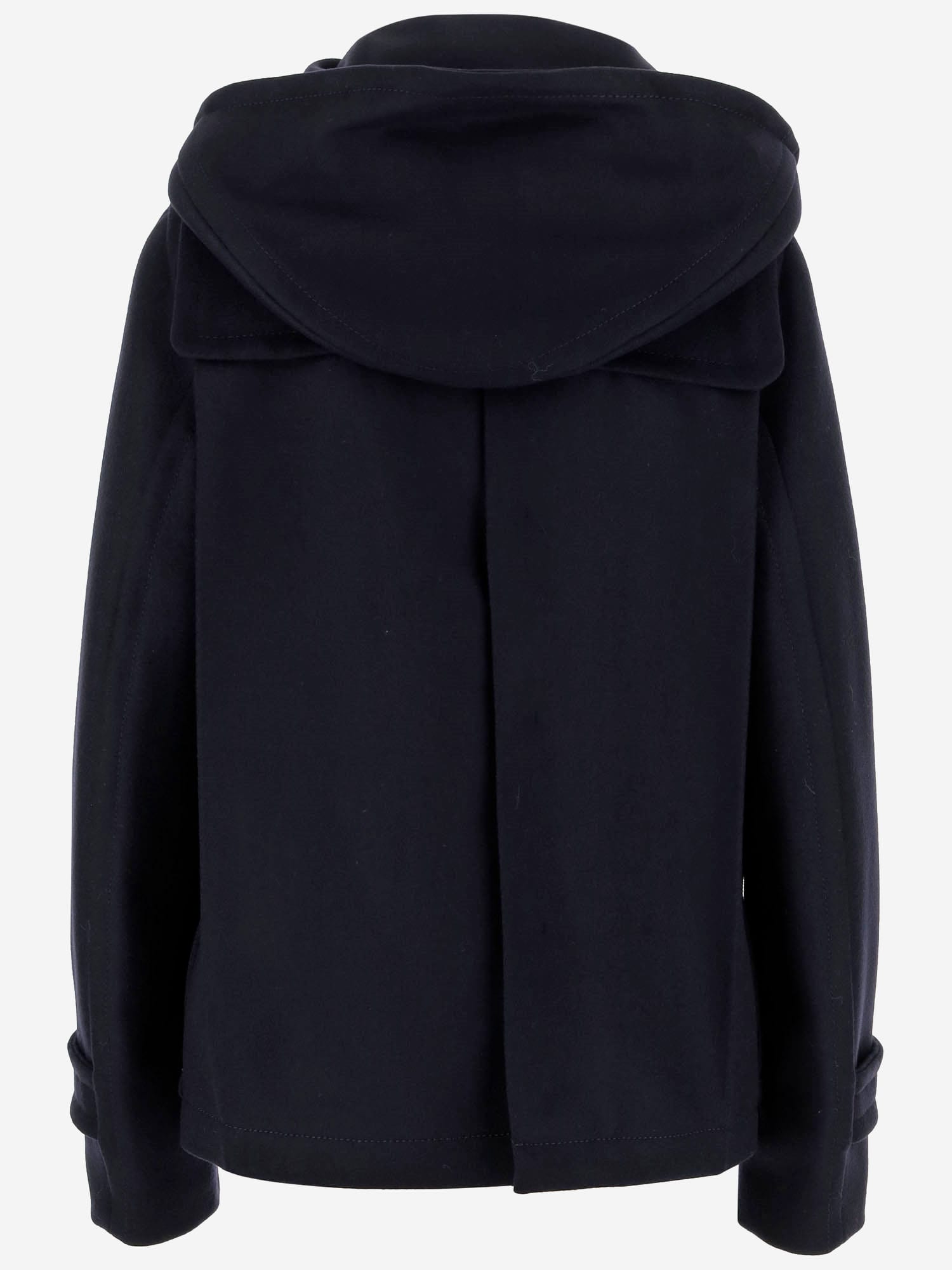 Shop Victoria Beckham Short Wool Coat In Blue