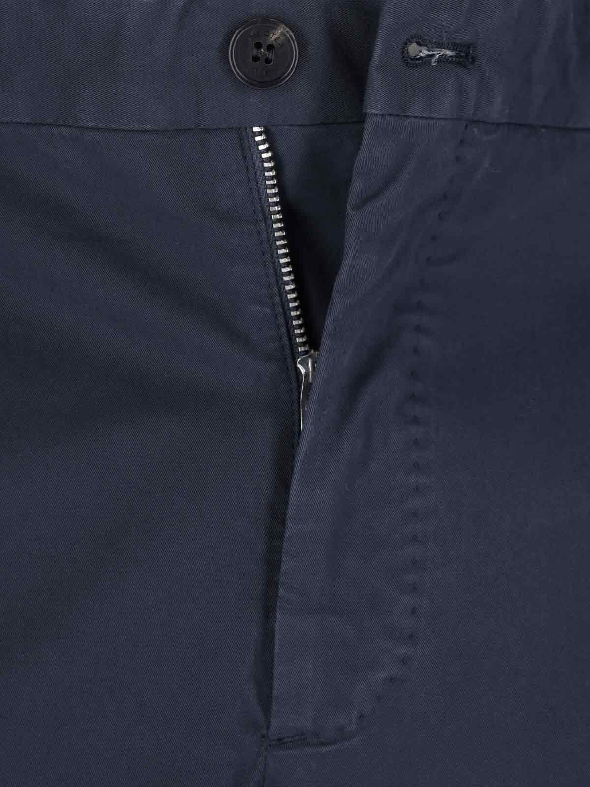 Incotex Straight Trousers With Pleated Front And Pockets In Blue
